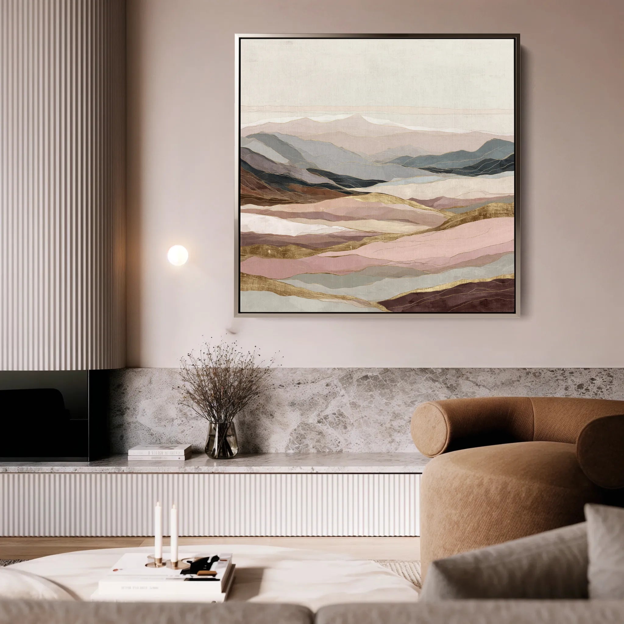 Abstract 865 Canvas Art 16" x 16" / 40 x 40 cm / Black