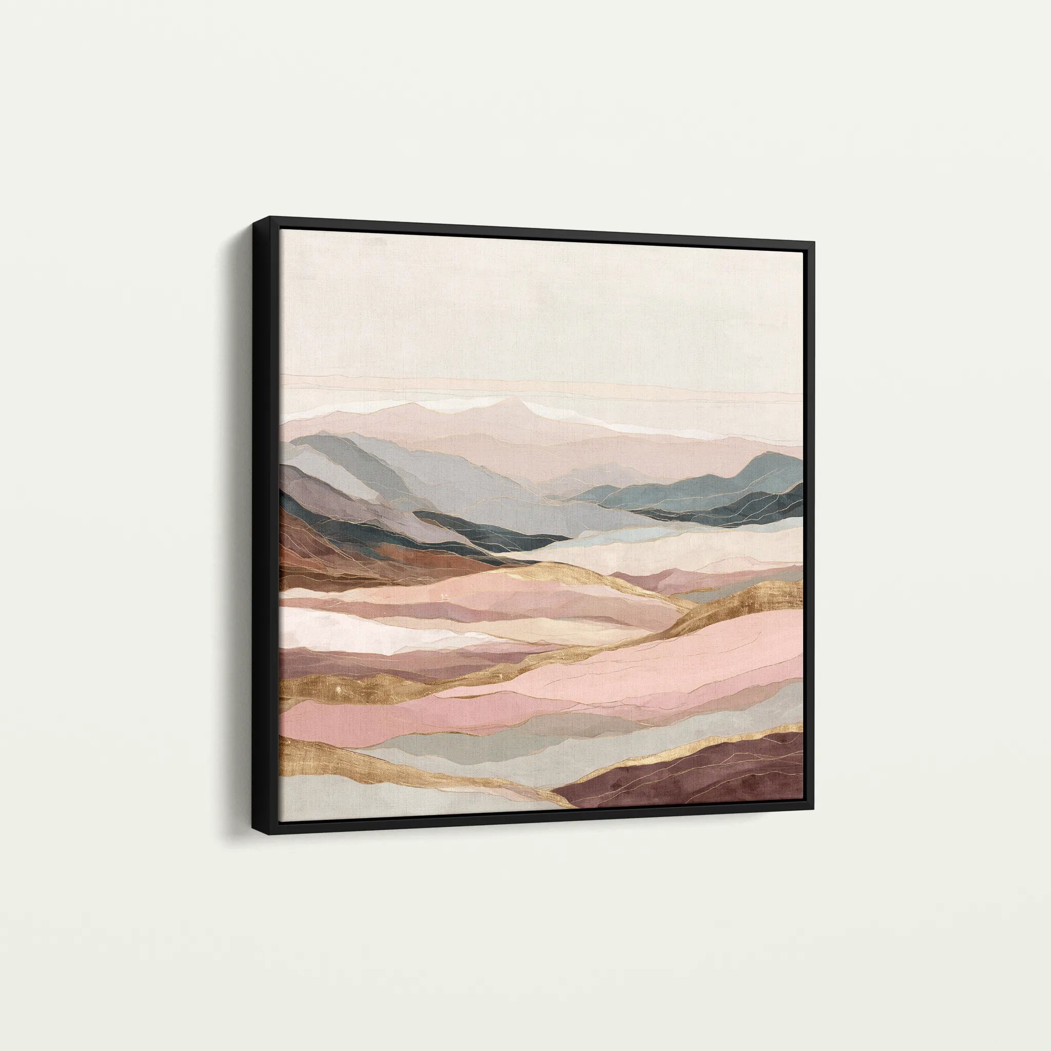 Abstract 865 Canvas Art 16" x 16" / 40 x 40 cm / Black