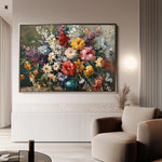 Floral 865 Canvas Art 18" x 24" / 45 x 60 cm / Black