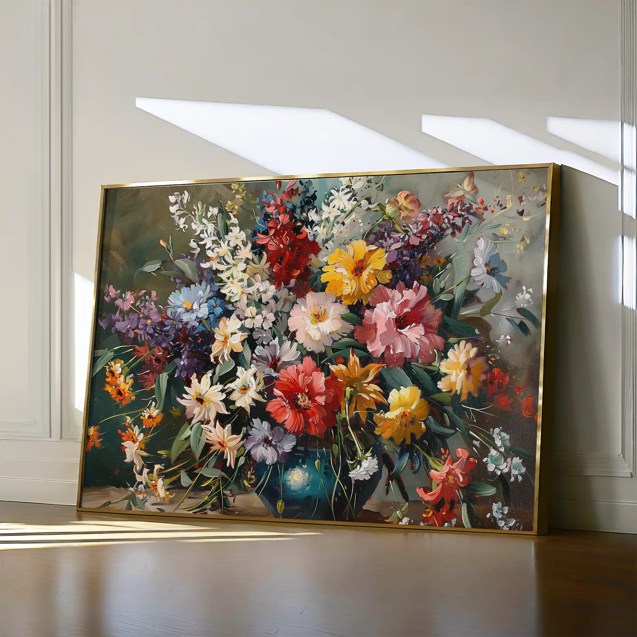 Floral 865 Canvas Art 60 x 40 cm / Black