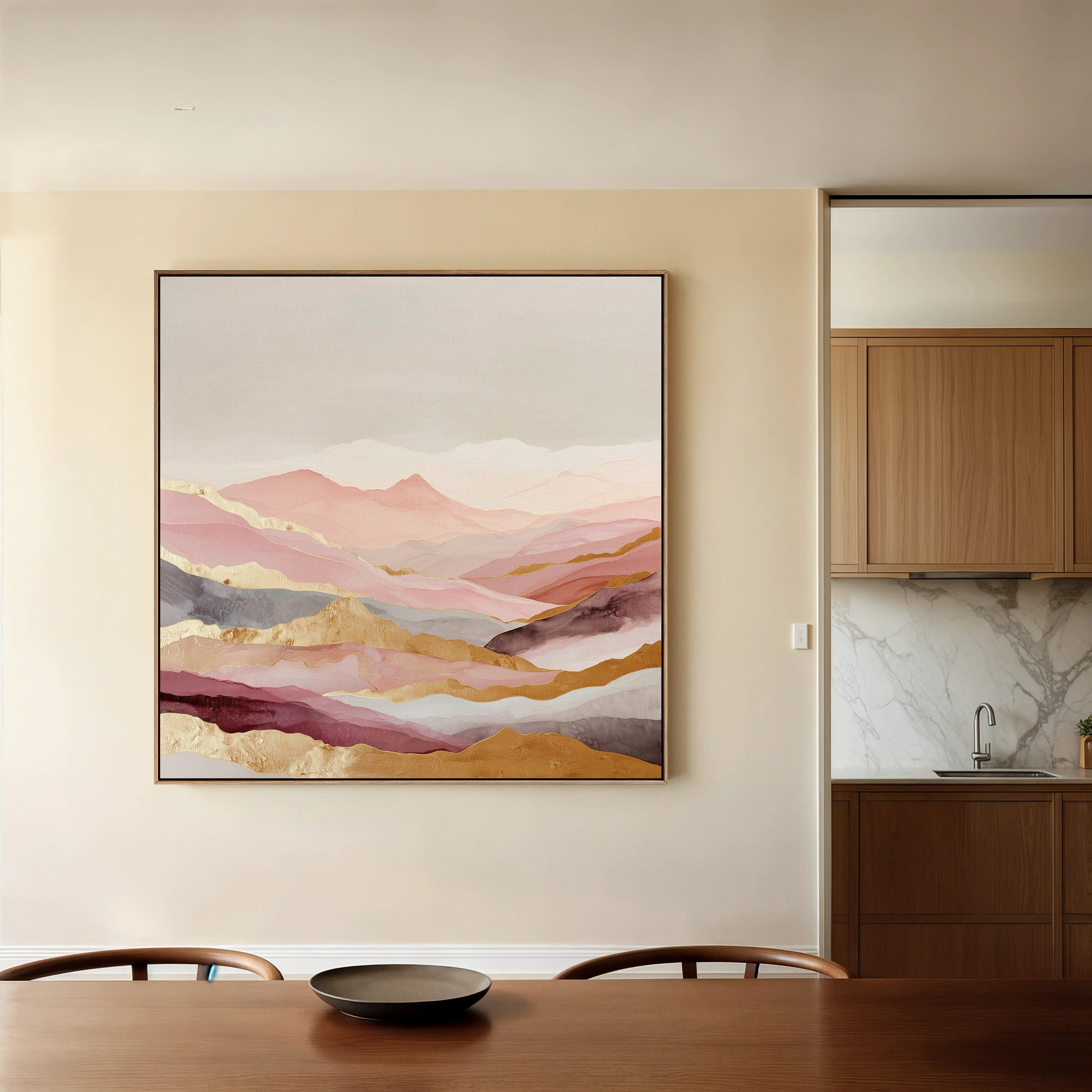 Abstract 866 Canvas Art 16" x 16" / 40 x 40 cm / Black