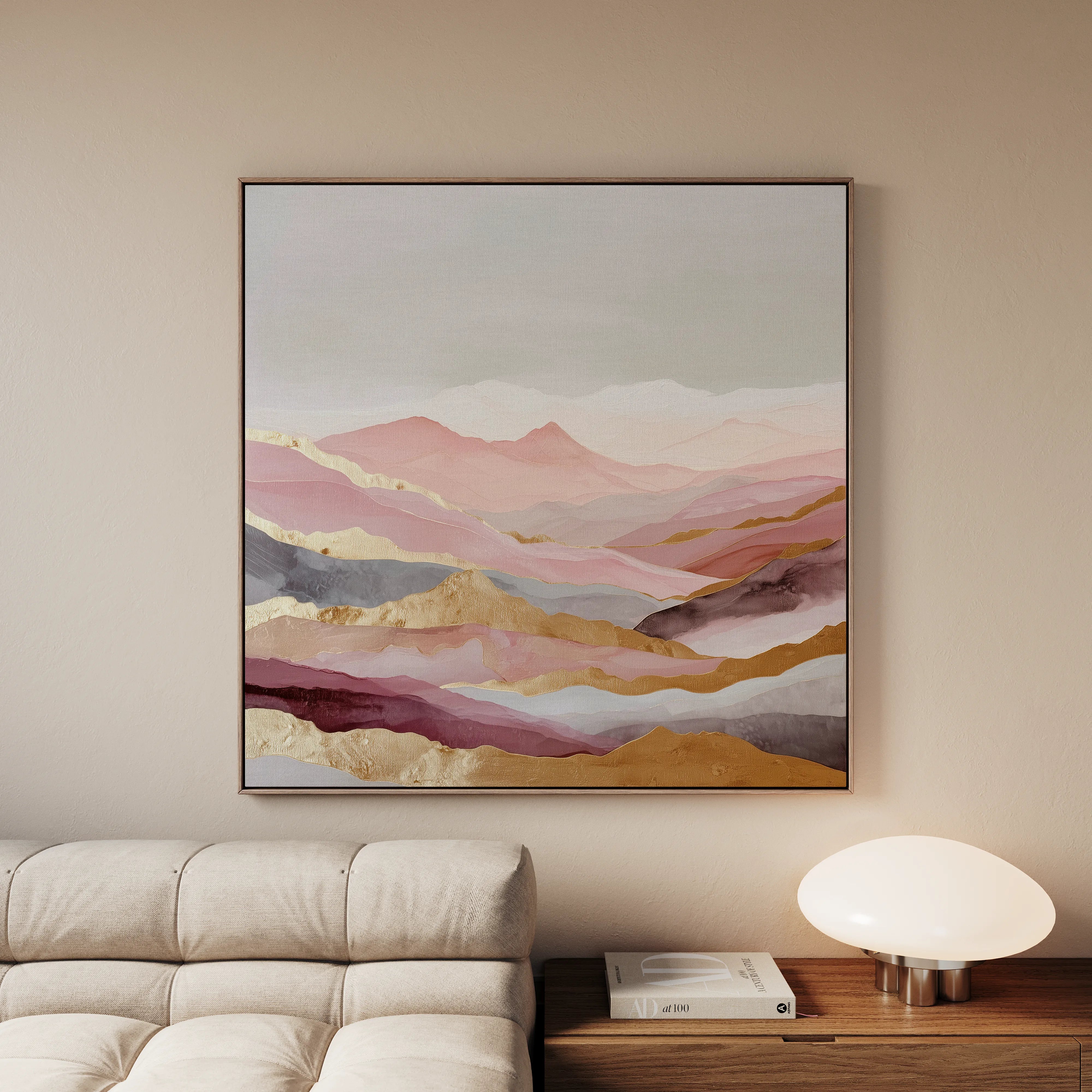 Abstract 866 Canvas Art 16" x 16" / 40 x 40 cm / Black