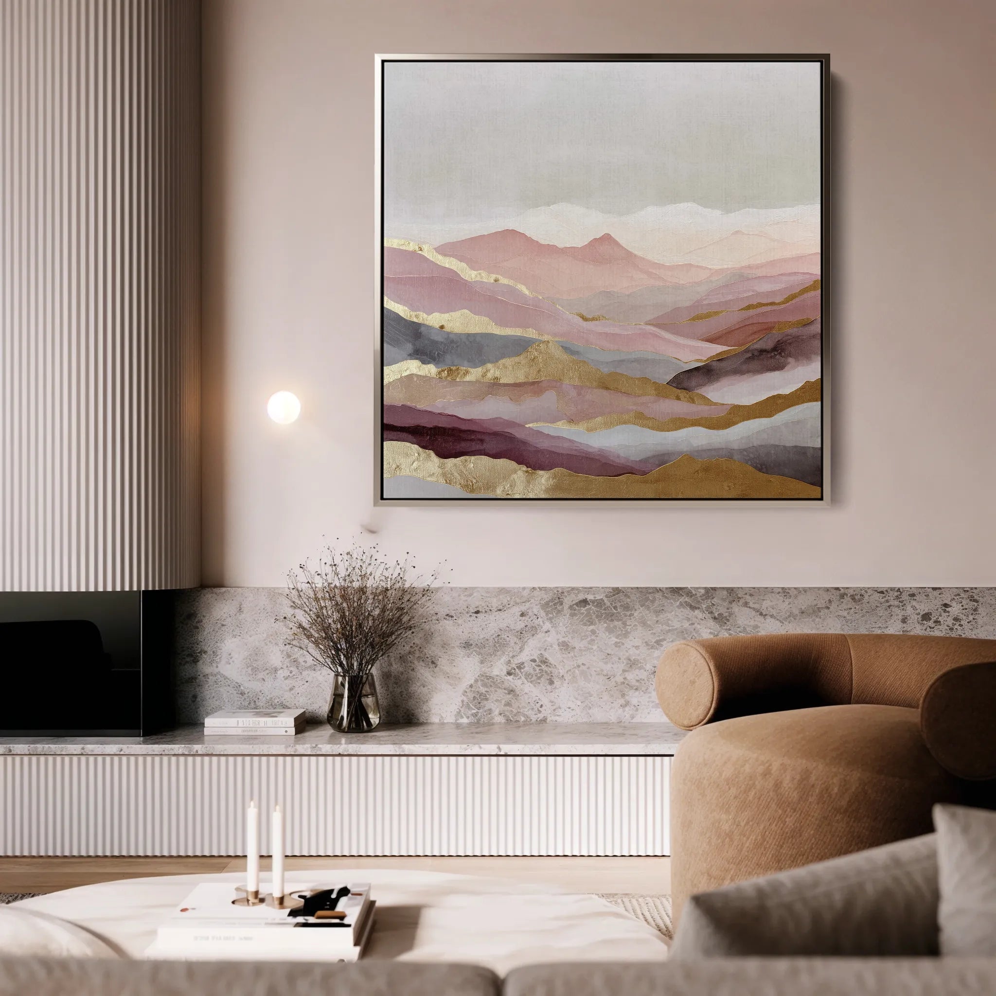Abstract 866 Canvas Art 16" x 16" / 40 x 40 cm / Black