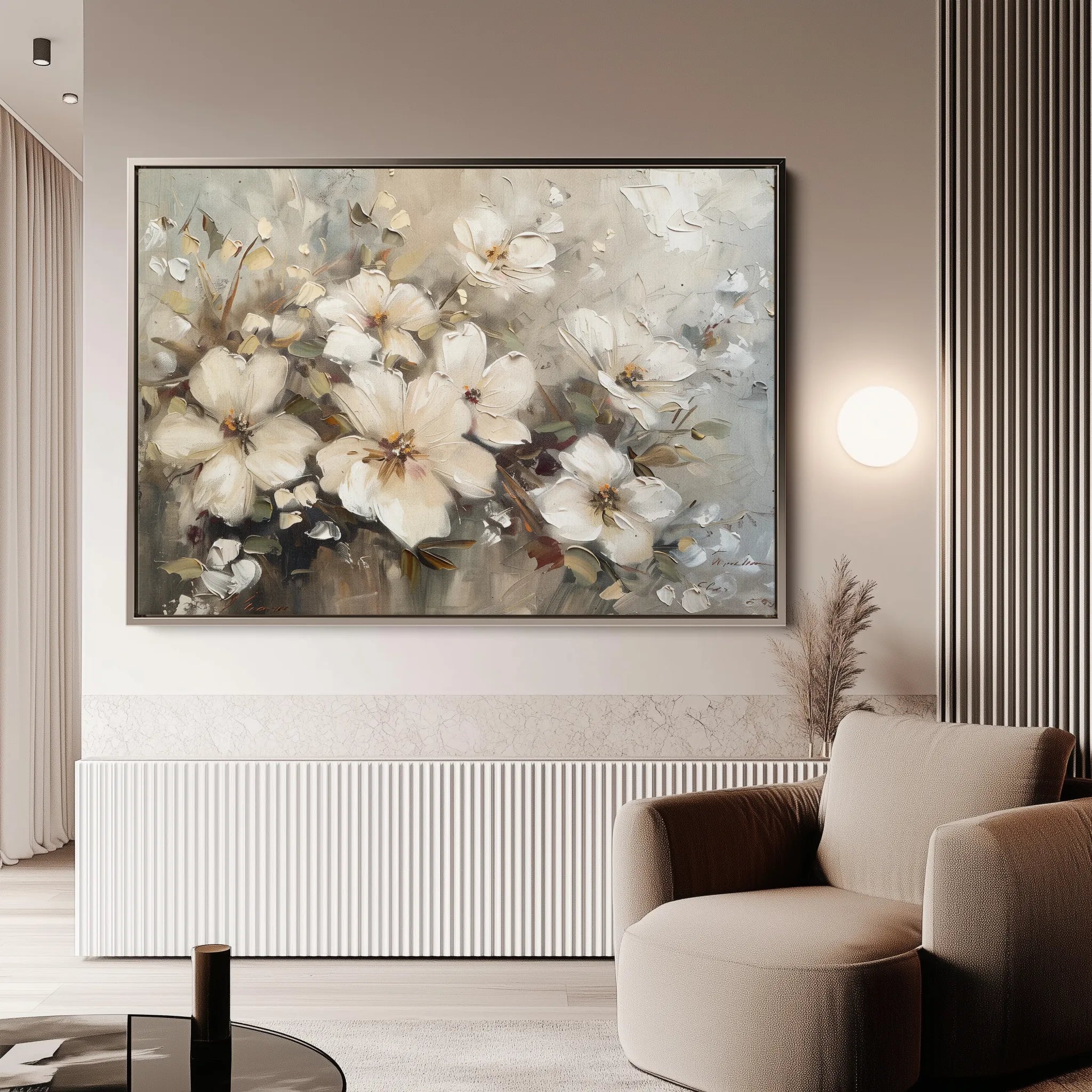 Floral 866 Canvas Art 18" x 24" / 45 x 60 cm / Black