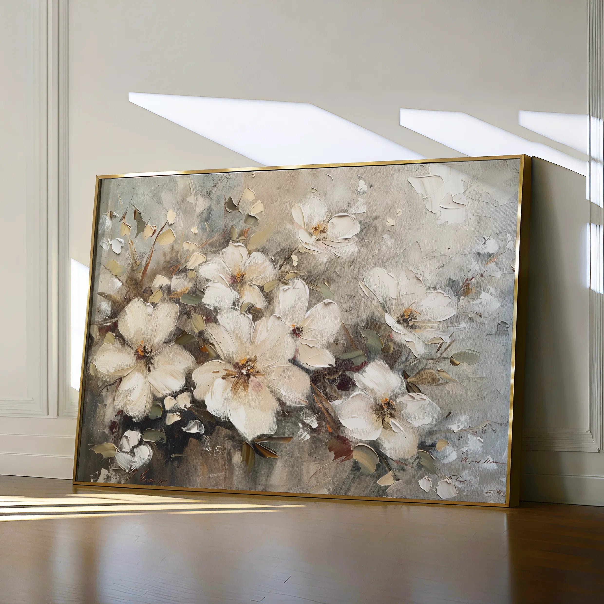 Floral 866 Canvas Art 18" x 24" / 45 x 60 cm / Black