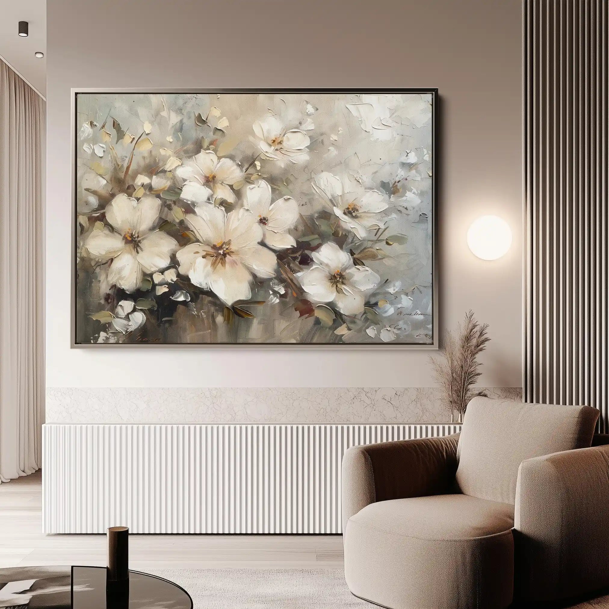 Floral 866 Canvas Art 60 x 40 cm / Black
