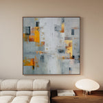 Abstract 867 Canvas Art 16" x 16" / 40 x 40 cm / Black