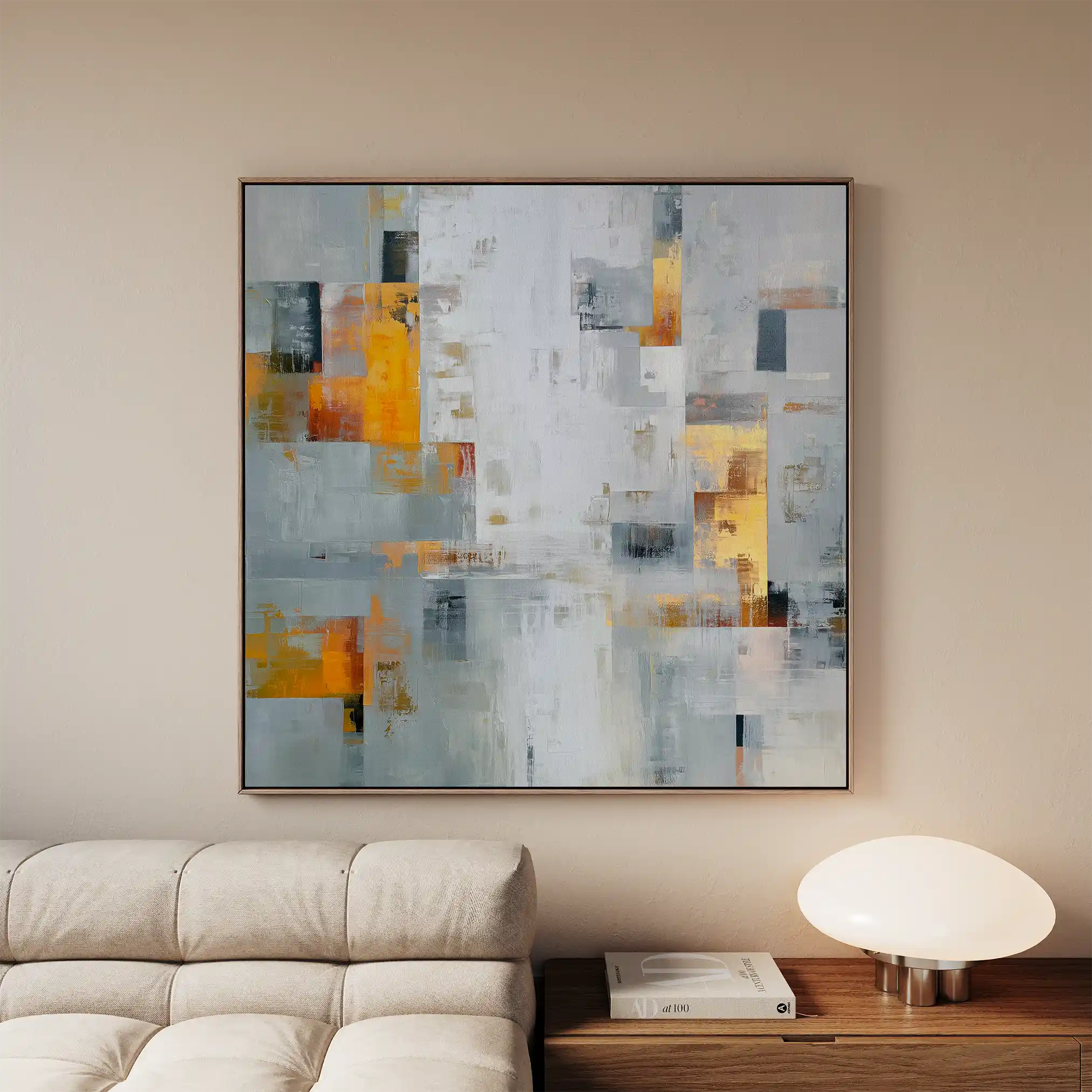 Abstract 867 Canvas Art 16" x 16" / 40 x 40 cm / Black