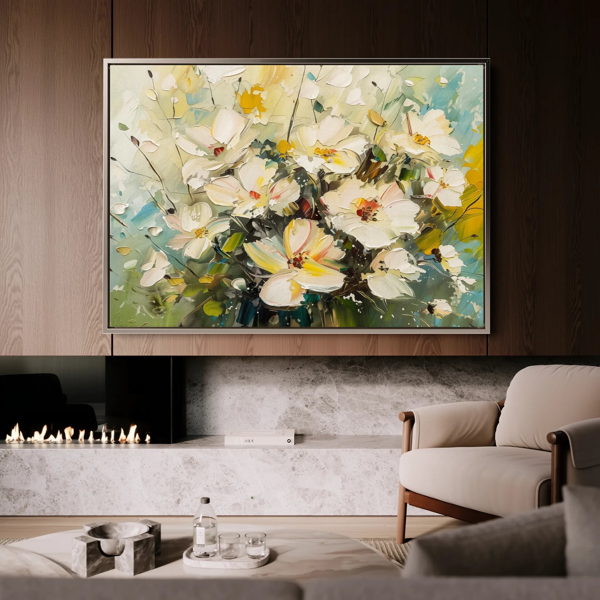 Floral 867 Canvas Art 18" x 24" / 45 x 60 cm / Black