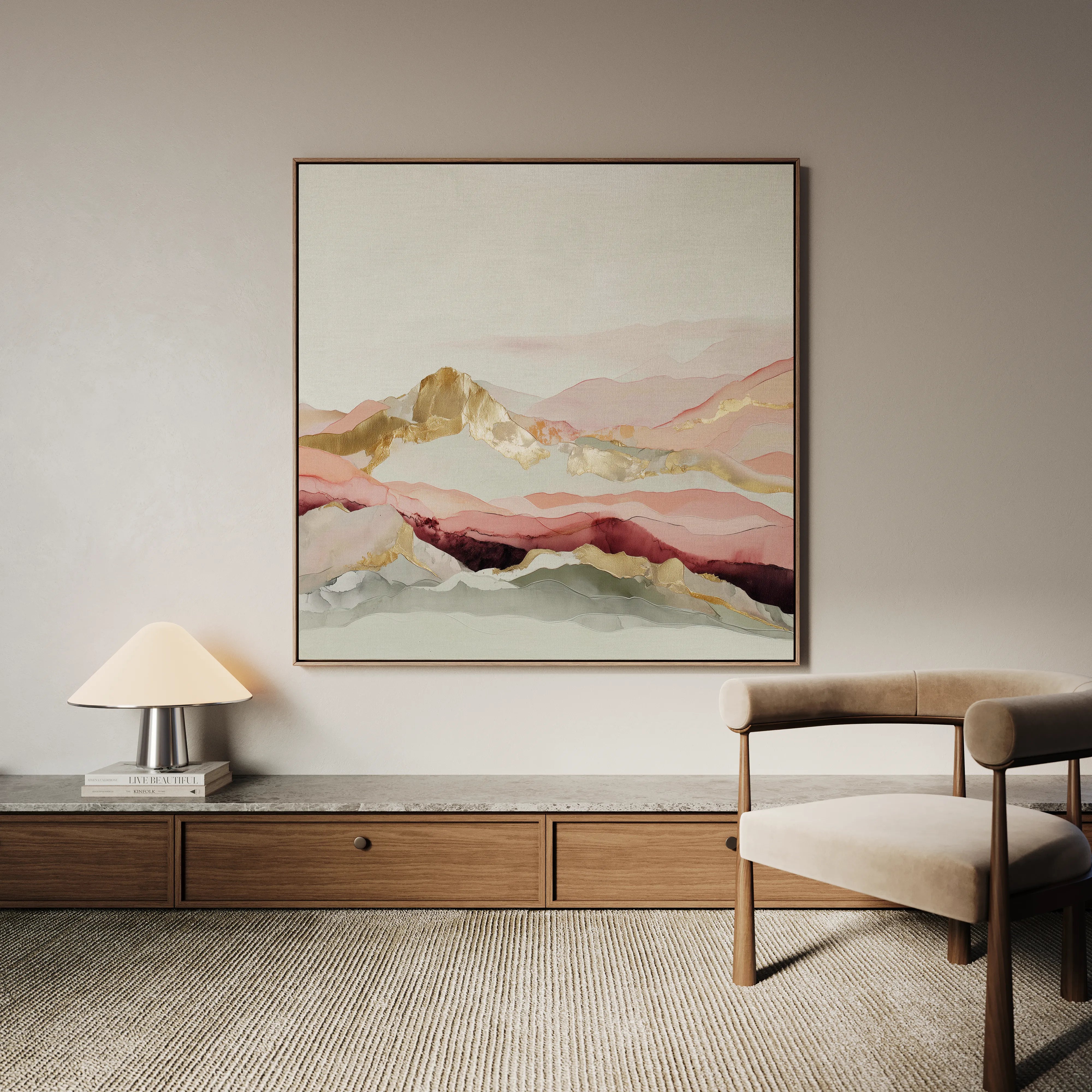 Abstract 868 Canvas Art 16" x 16" / 40 x 40 cm / Black