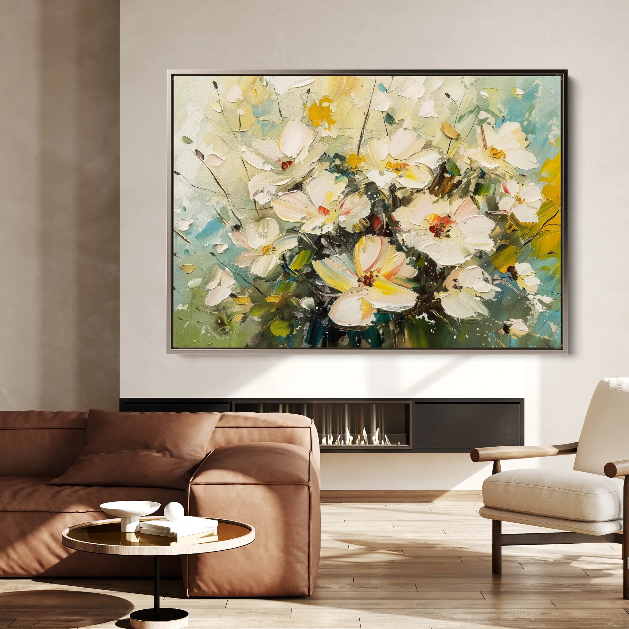 Floral 868 Canvas Art 18" x 24" / 45 x 60 cm / Black