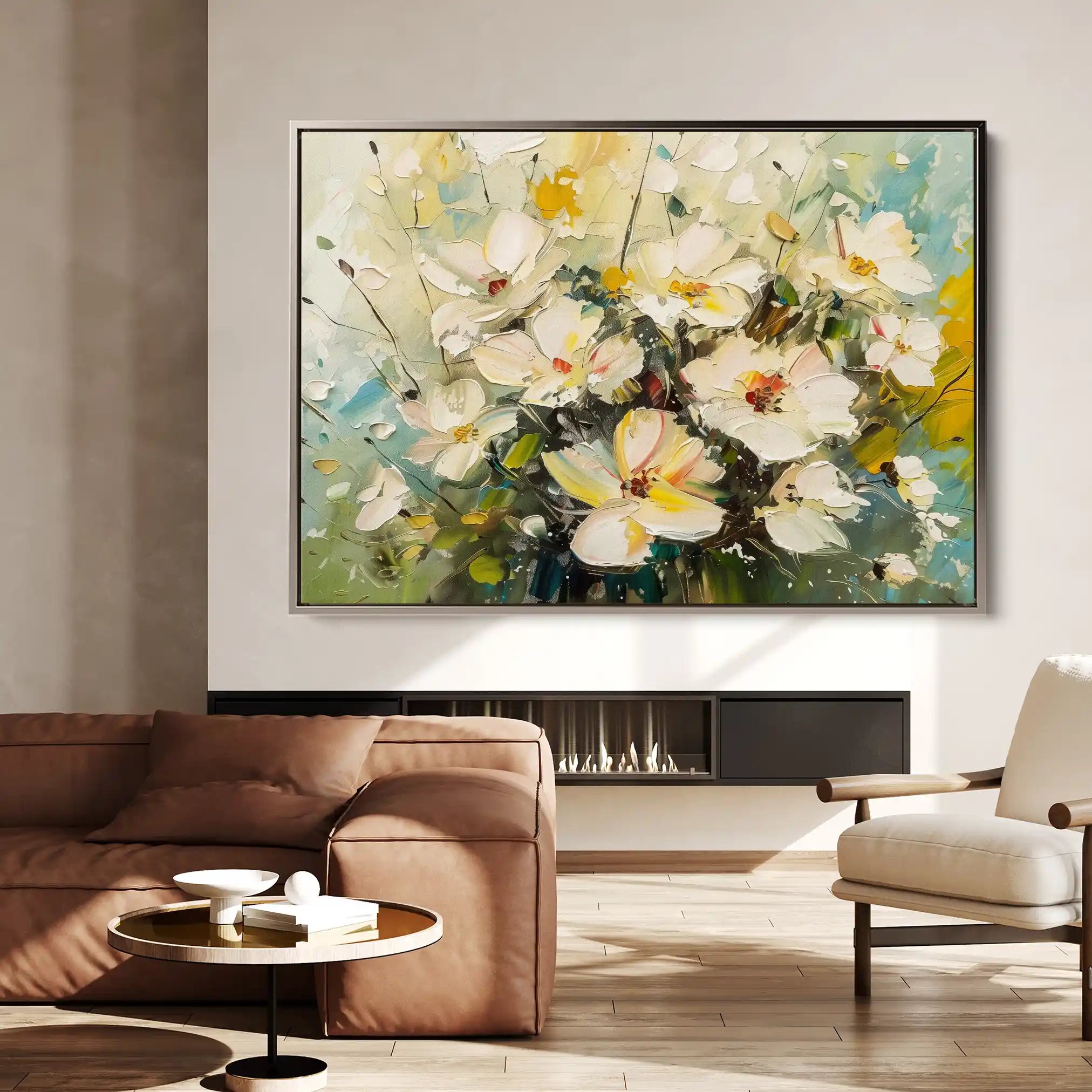 Floral 868 Canvas Art 60 x 40 cm / Black