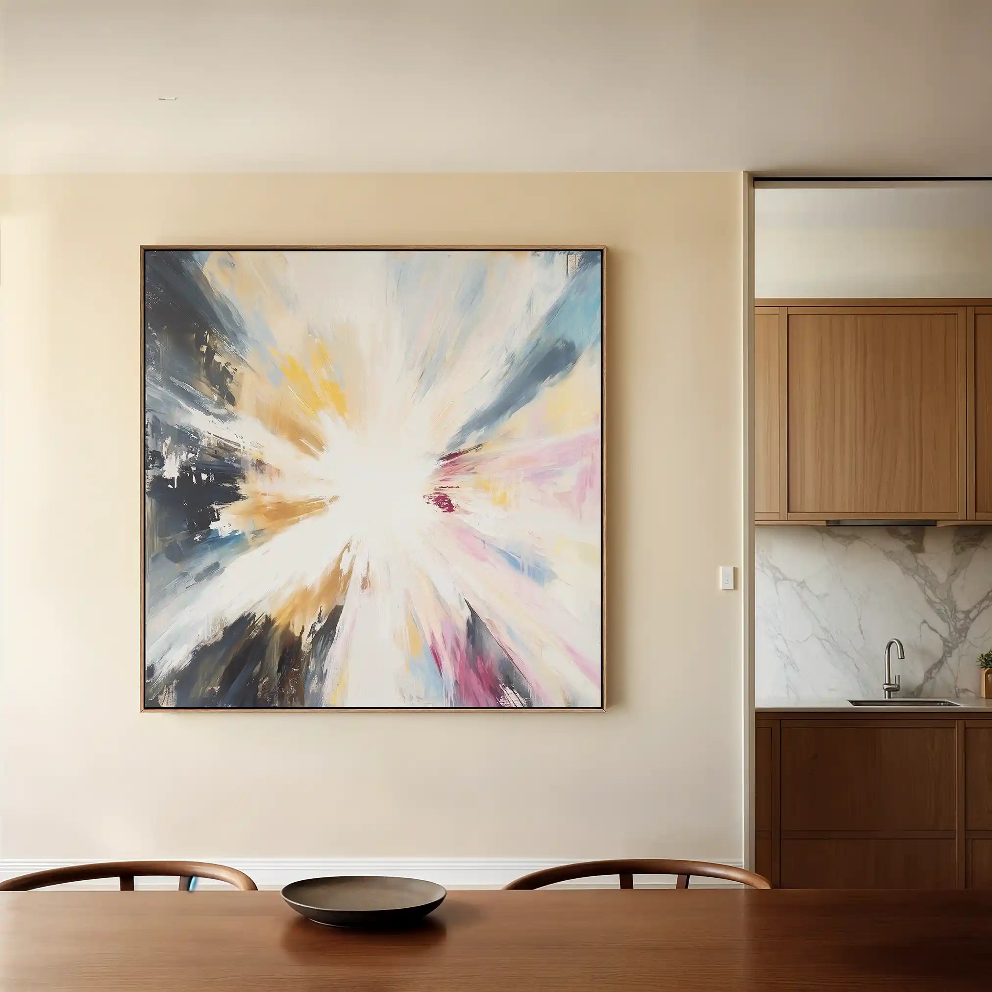 Abstract 869 Canvas Art 16" x 16" / 40 x 40 cm / Black