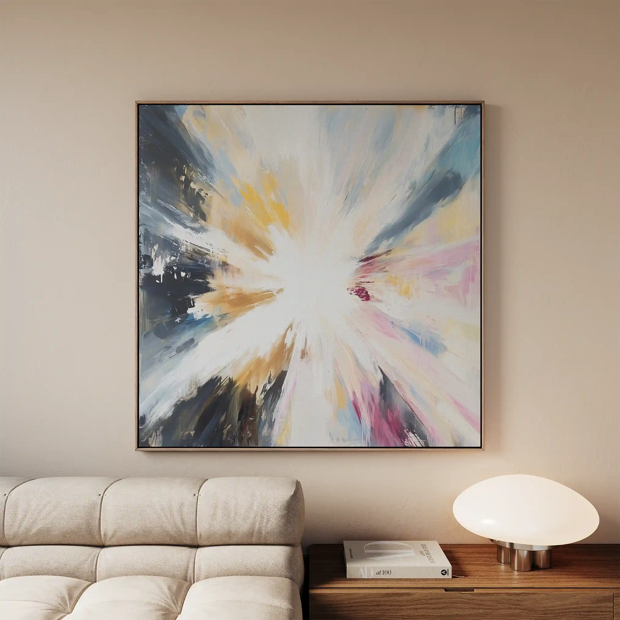 Abstract 869 Canvas Art 16" x 16" / 40 x 40 cm / Black