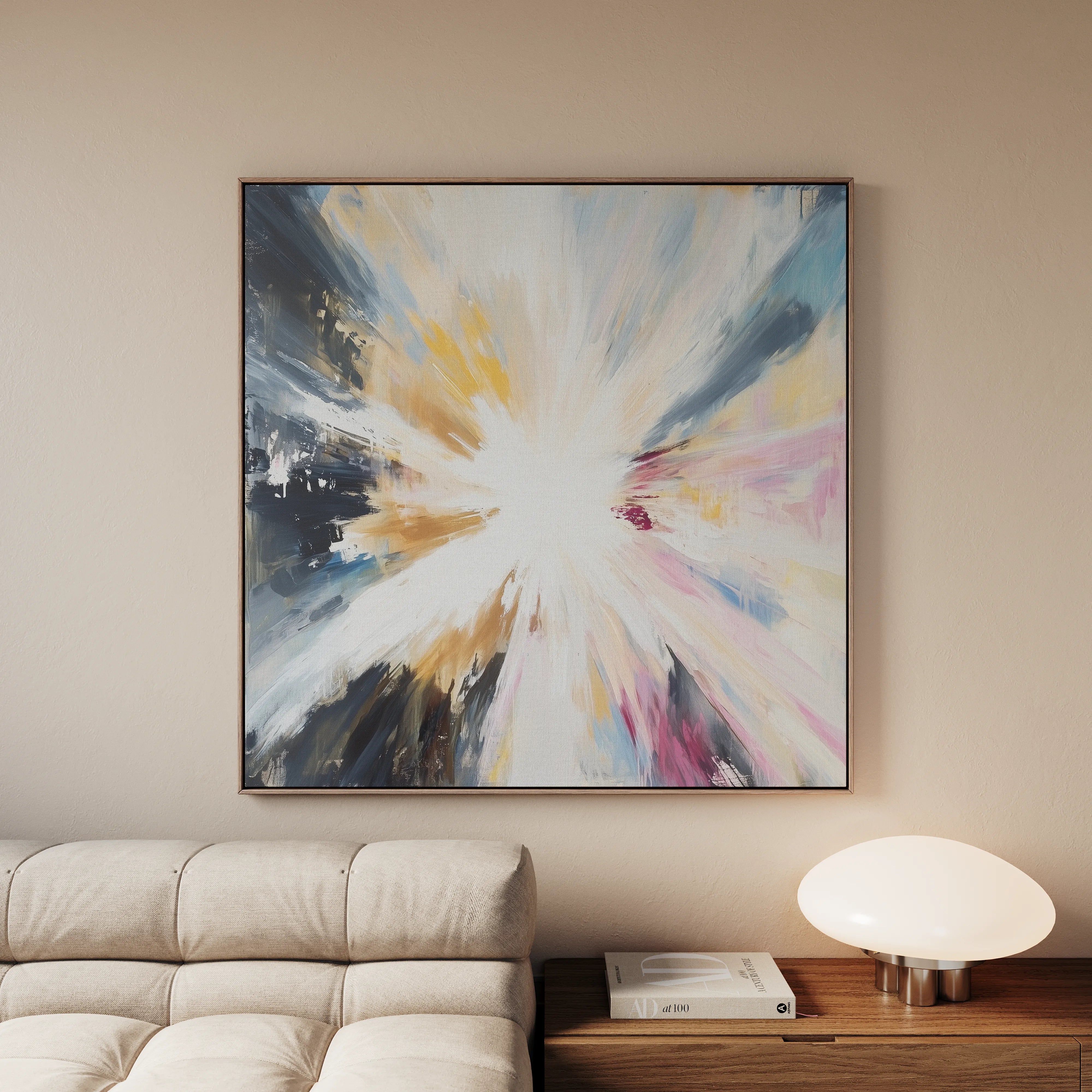 Abstract 869 Canvas Art 16" x 16" / 40 x 40 cm / Black