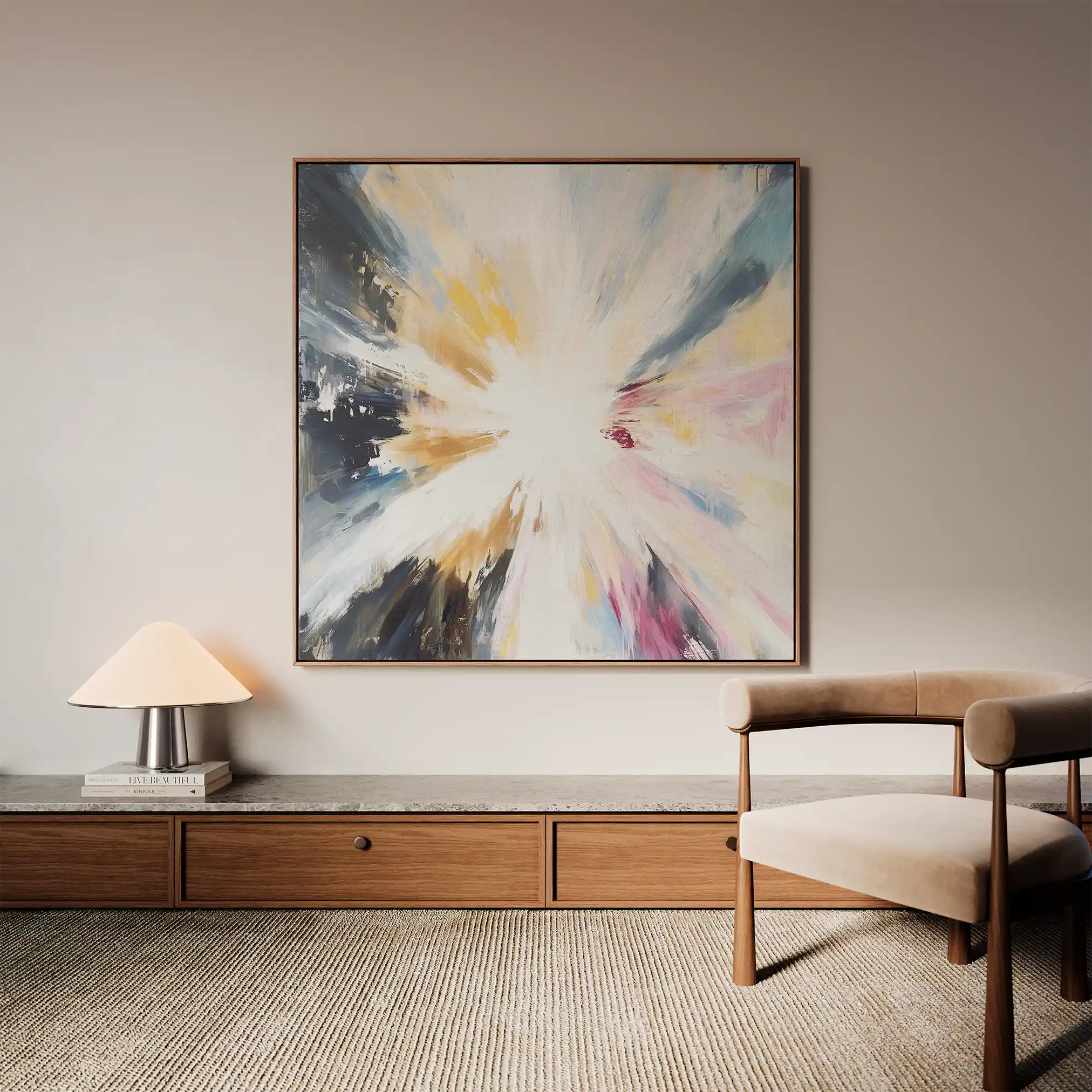 Abstract 869 Canvas Art 16" x 16" / 40 x 40 cm / Black