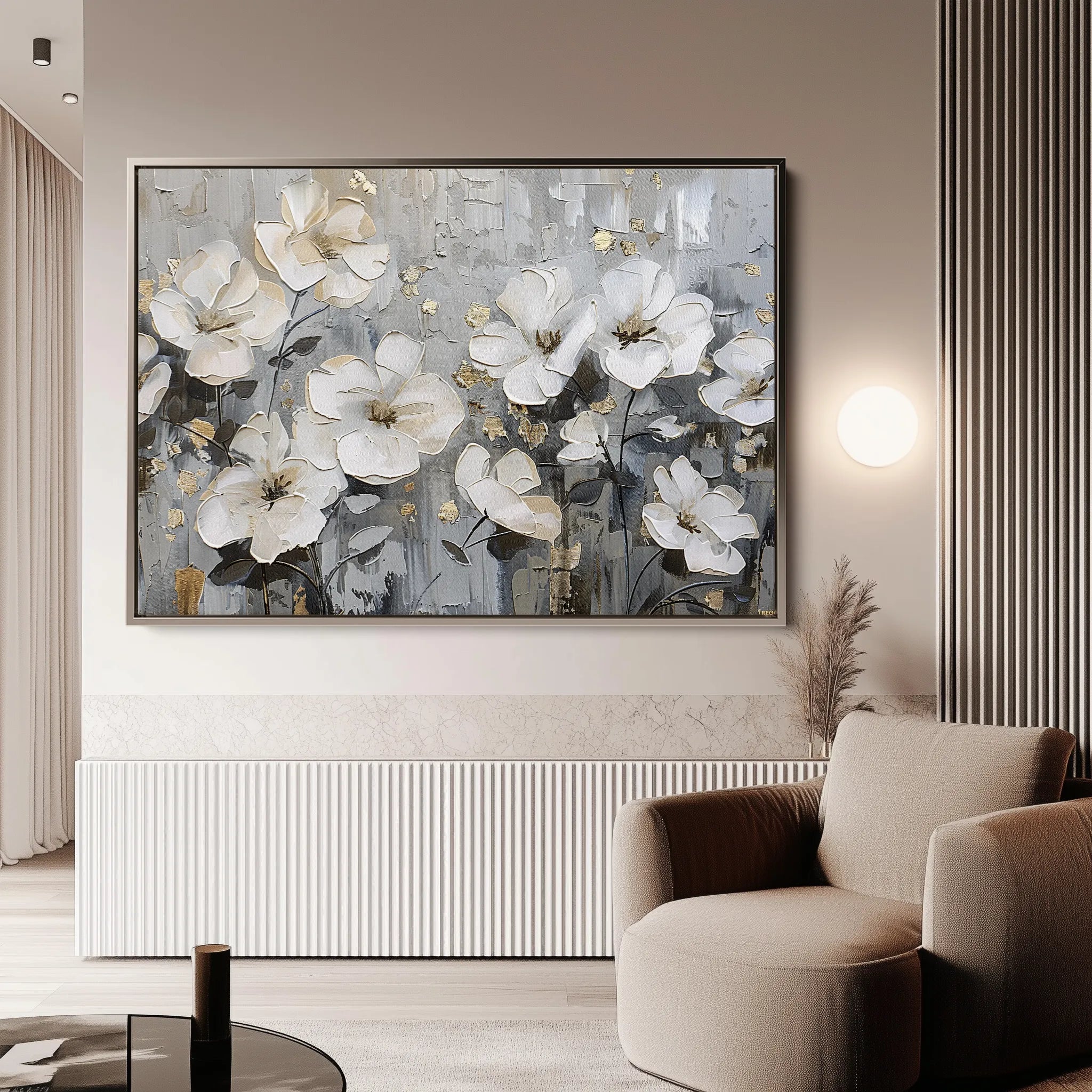 Floral 869 Canvas Art 18" x 24" / 45 x 60 cm / Black