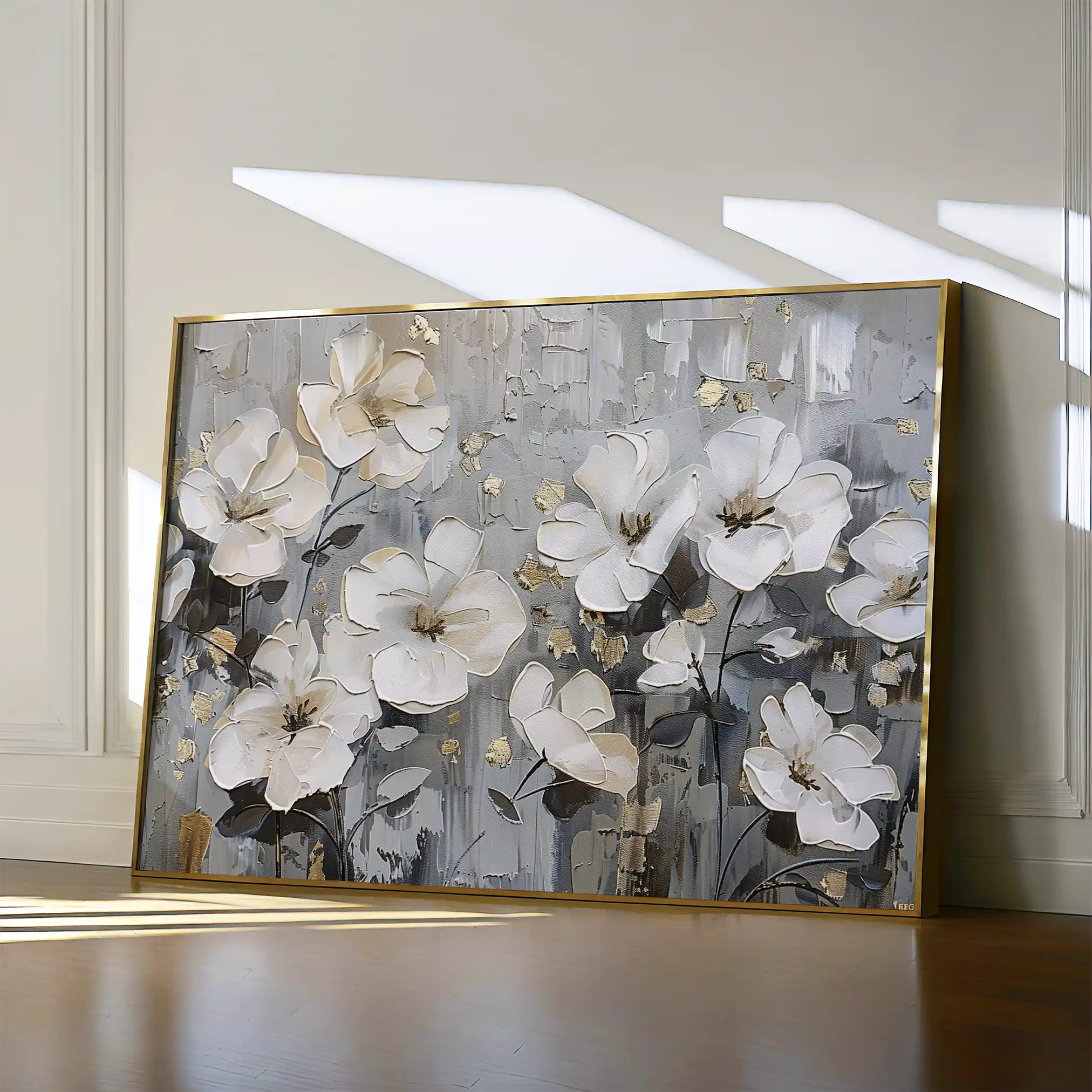 Floral 869 Canvas Art 60 x 40 cm / Black