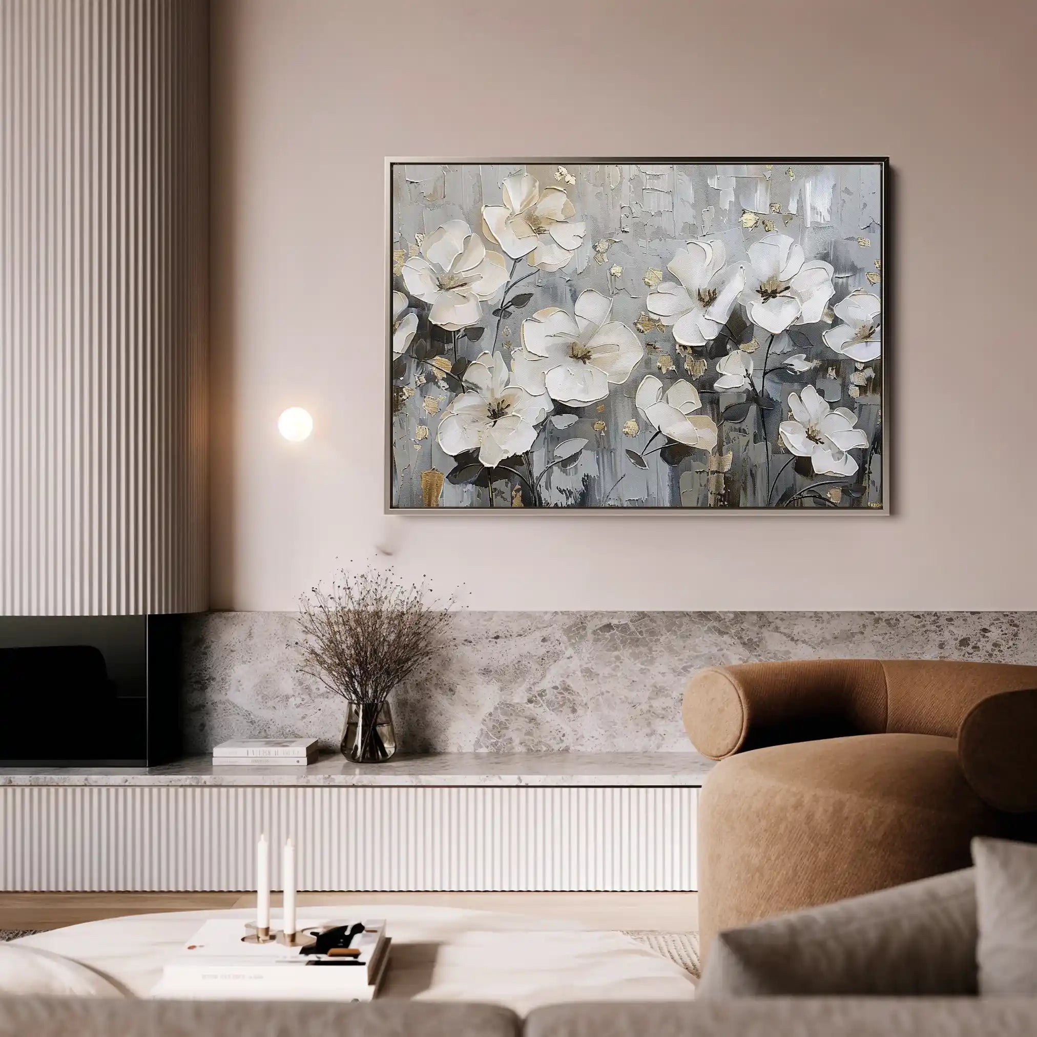 Floral 869 Canvas Art 60 x 40 cm / Black