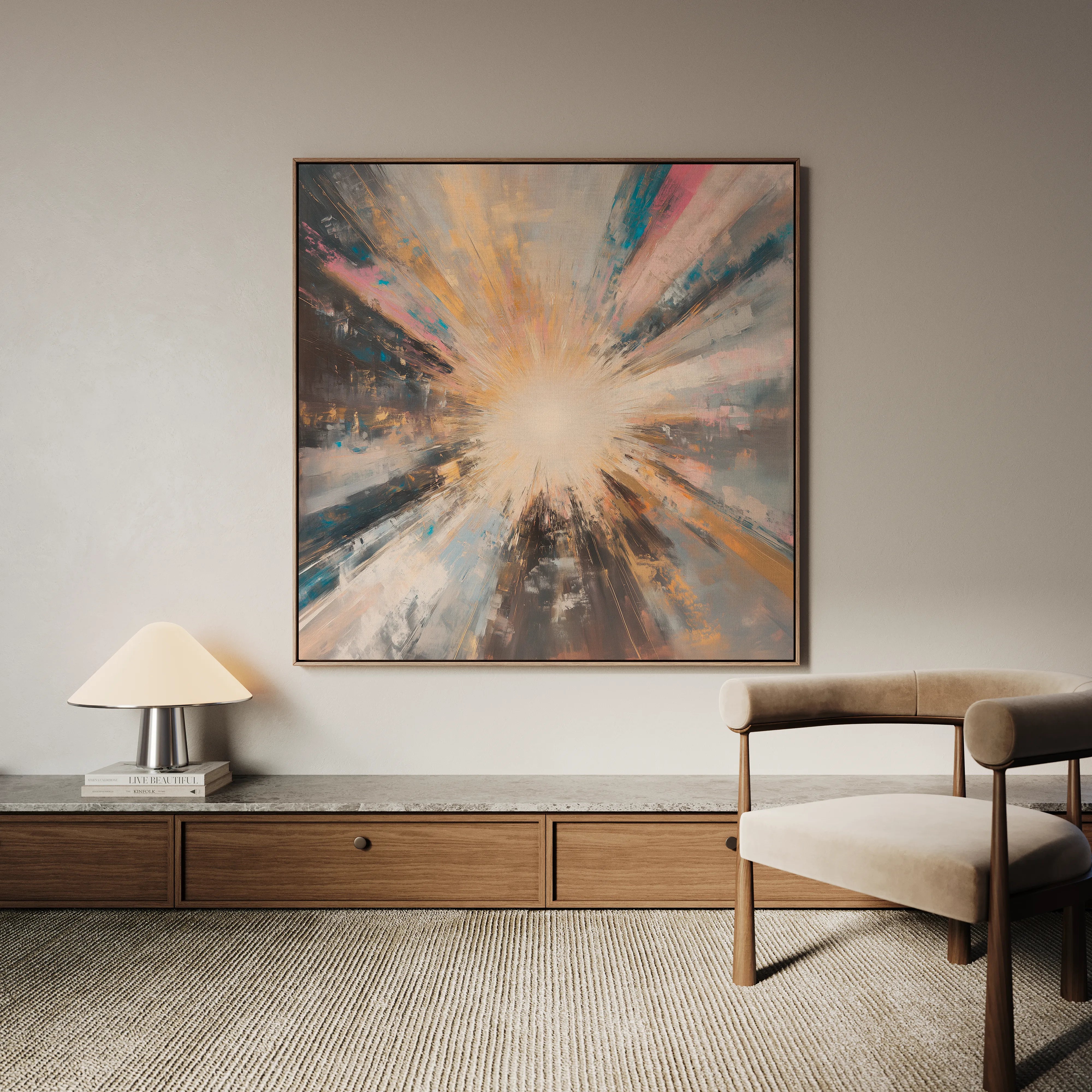 Abstract 870 Canvas Art 16" x 16" / 40 x 40 cm / Black