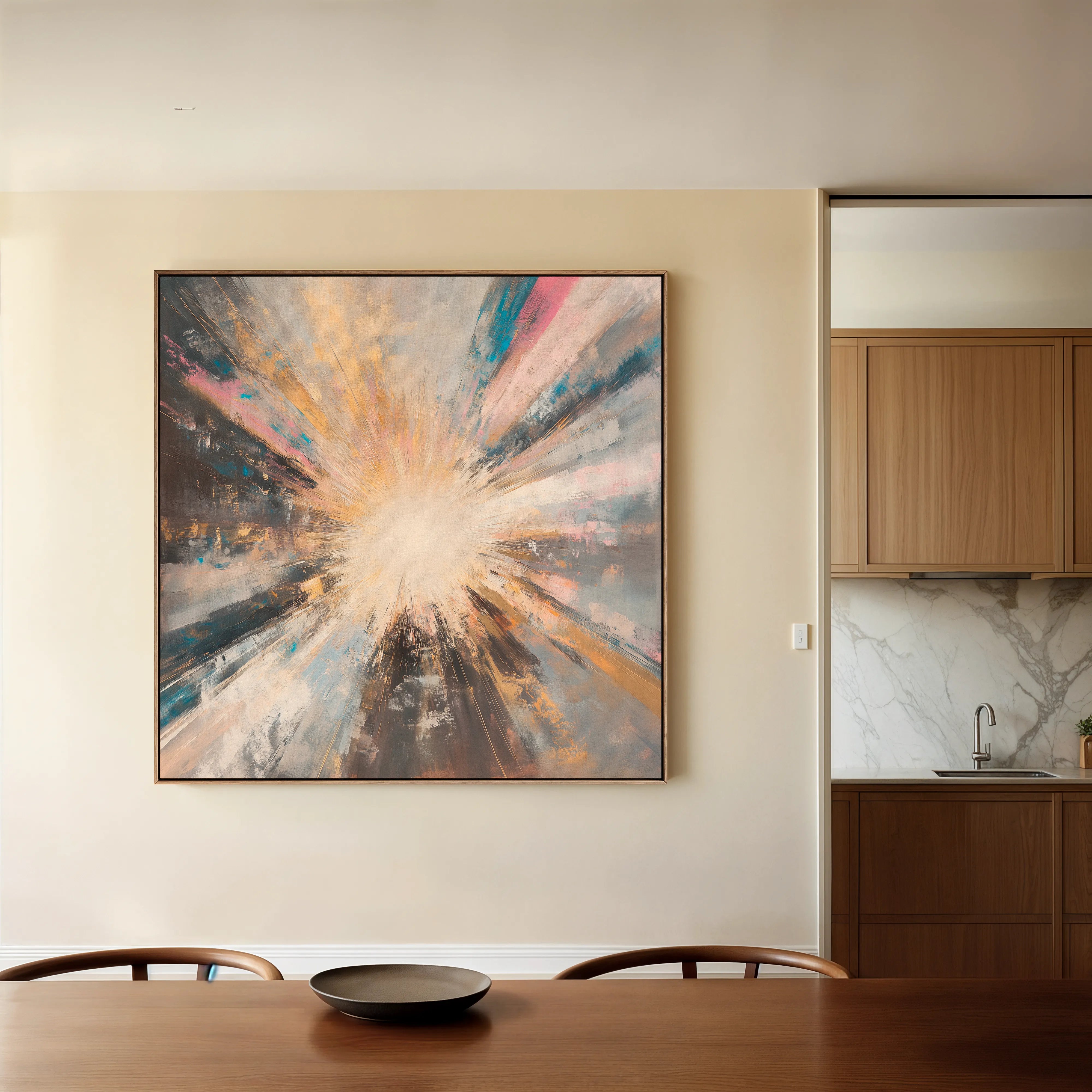 Abstract 870 Canvas Art 16" x 16" / 40 x 40 cm / Black