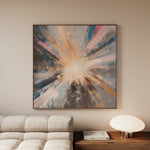 Abstract 870 Canvas Art 16" x 16" / 40 x 40 cm / Black