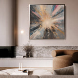 Abstract 870 Canvas Art 16" x 16" / 40 x 40 cm / Black