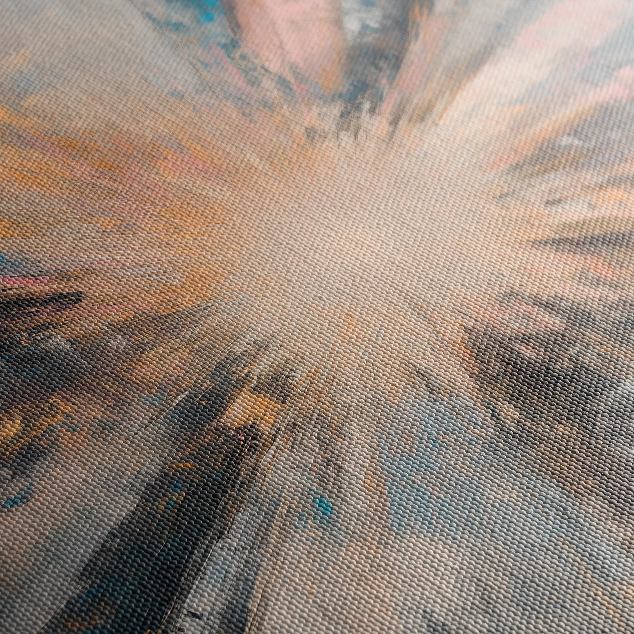 Abstract 870 Canvas Art 16" x 16" / 40 x 40 cm / Black
