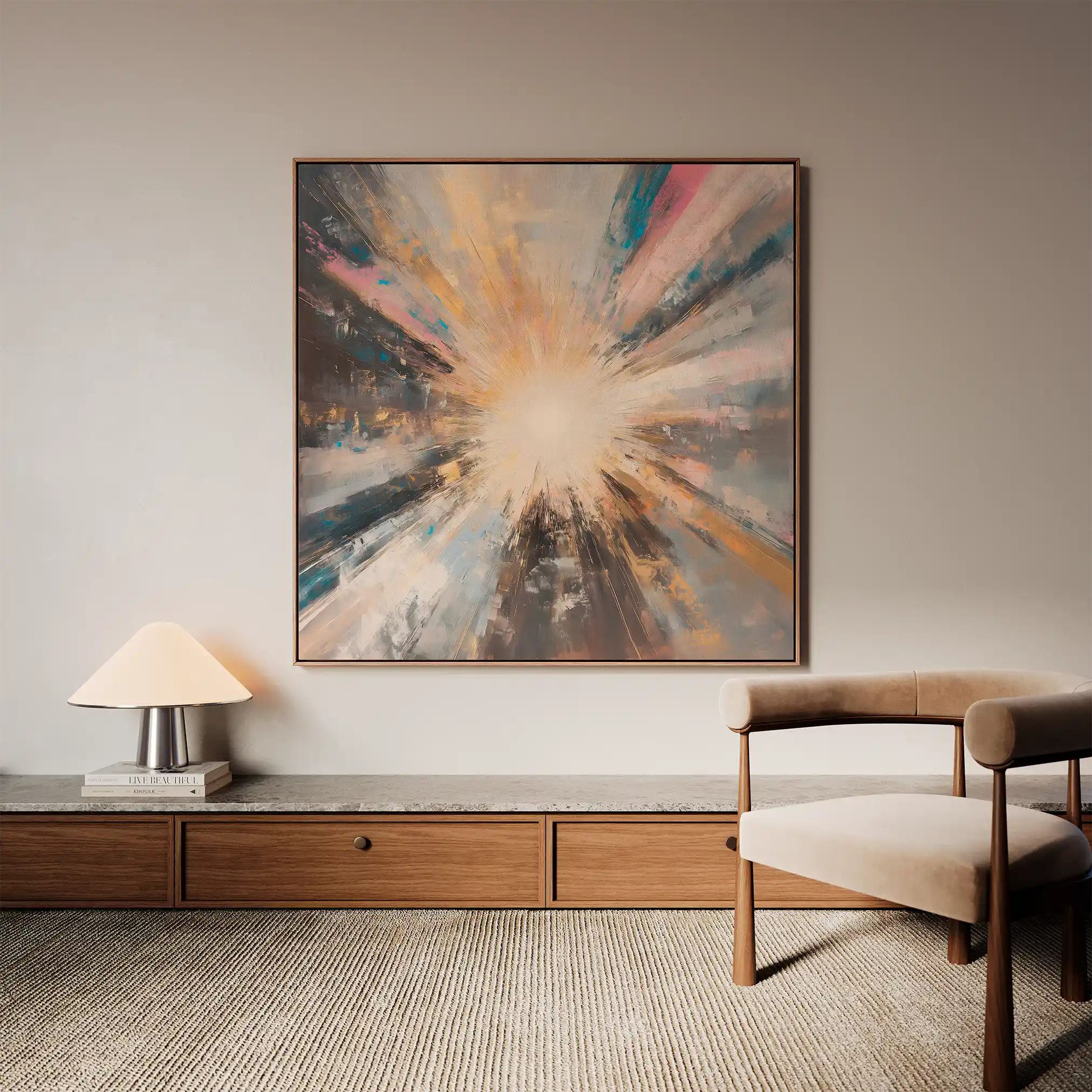 Abstract 870 Canvas Art 60 x 60 cm / Black