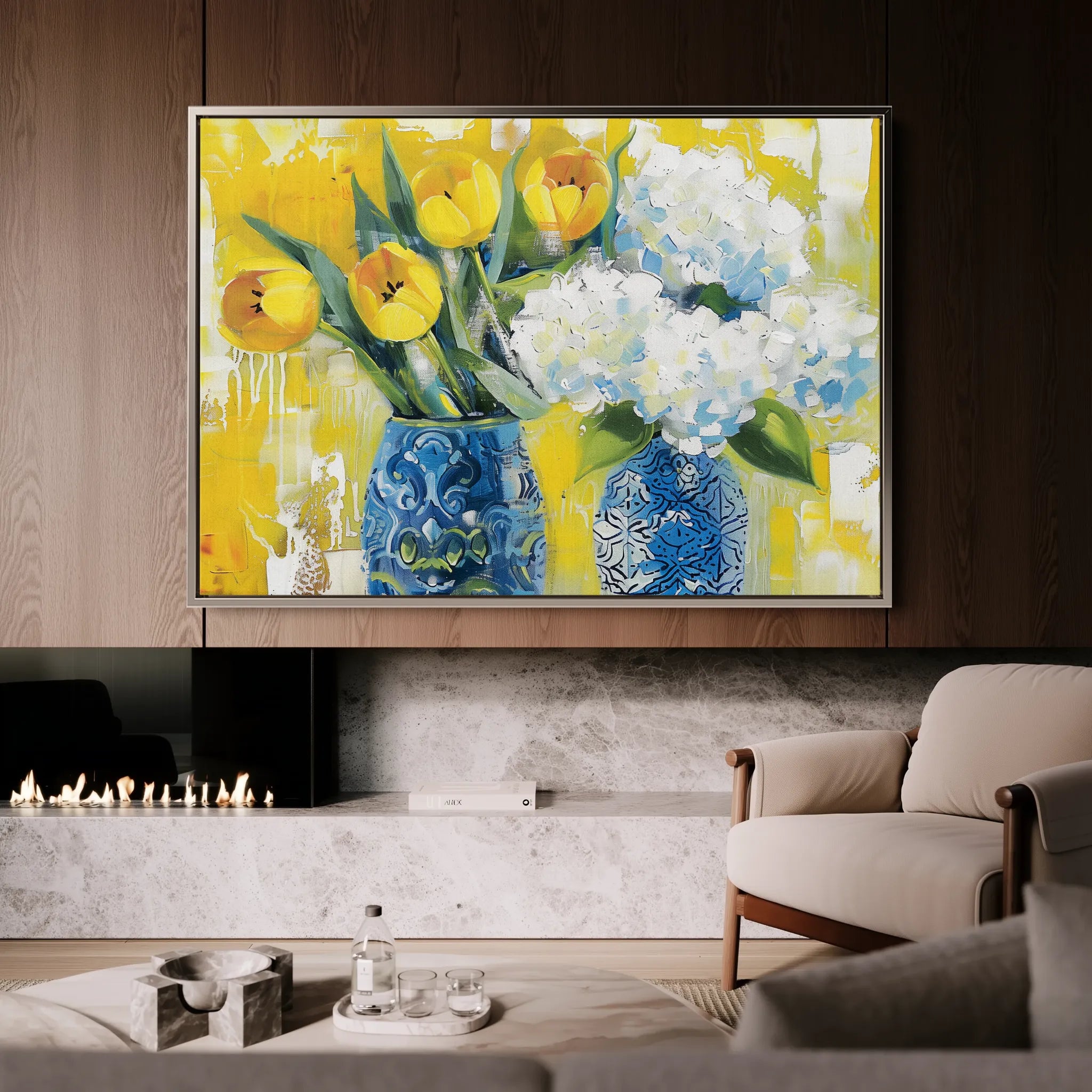 Floral 870 Canvas Art 18" x 24" / 45 x 60 cm / Black