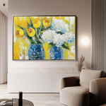 Floral 870 Canvas Art 18" x 24" / 45 x 60 cm / Black