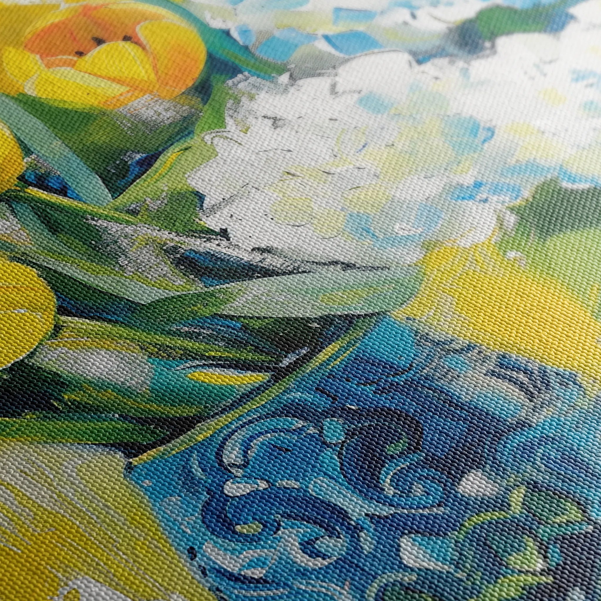 Floral 870 Canvas Art 18" x 24" / 45 x 60 cm / Black