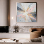 Abstract 871 Canvas Art 16" x 16" / 40 x 40 cm / Black