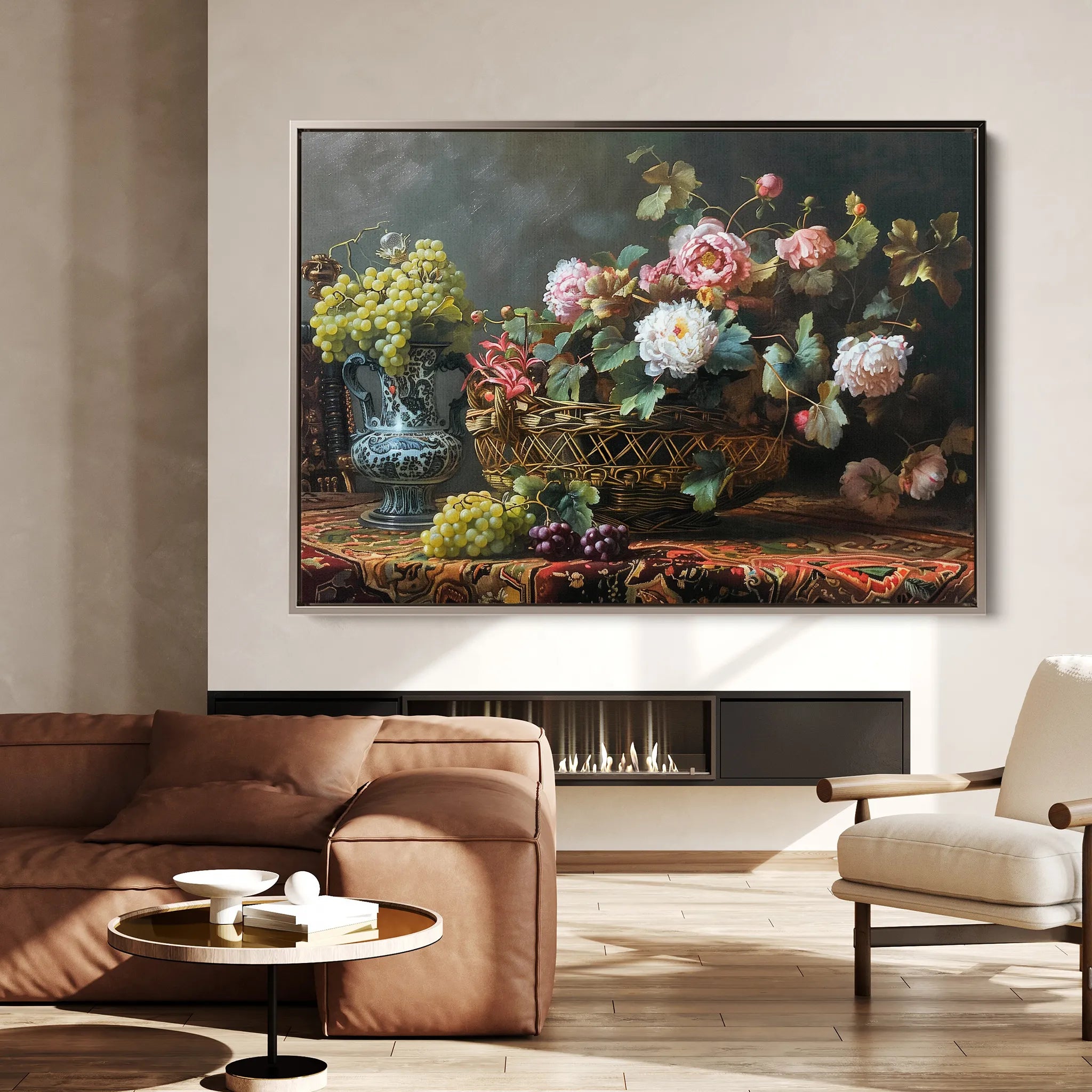 Floral 871 Canvas Art 18" x 24" / 45 x 60 cm / Black