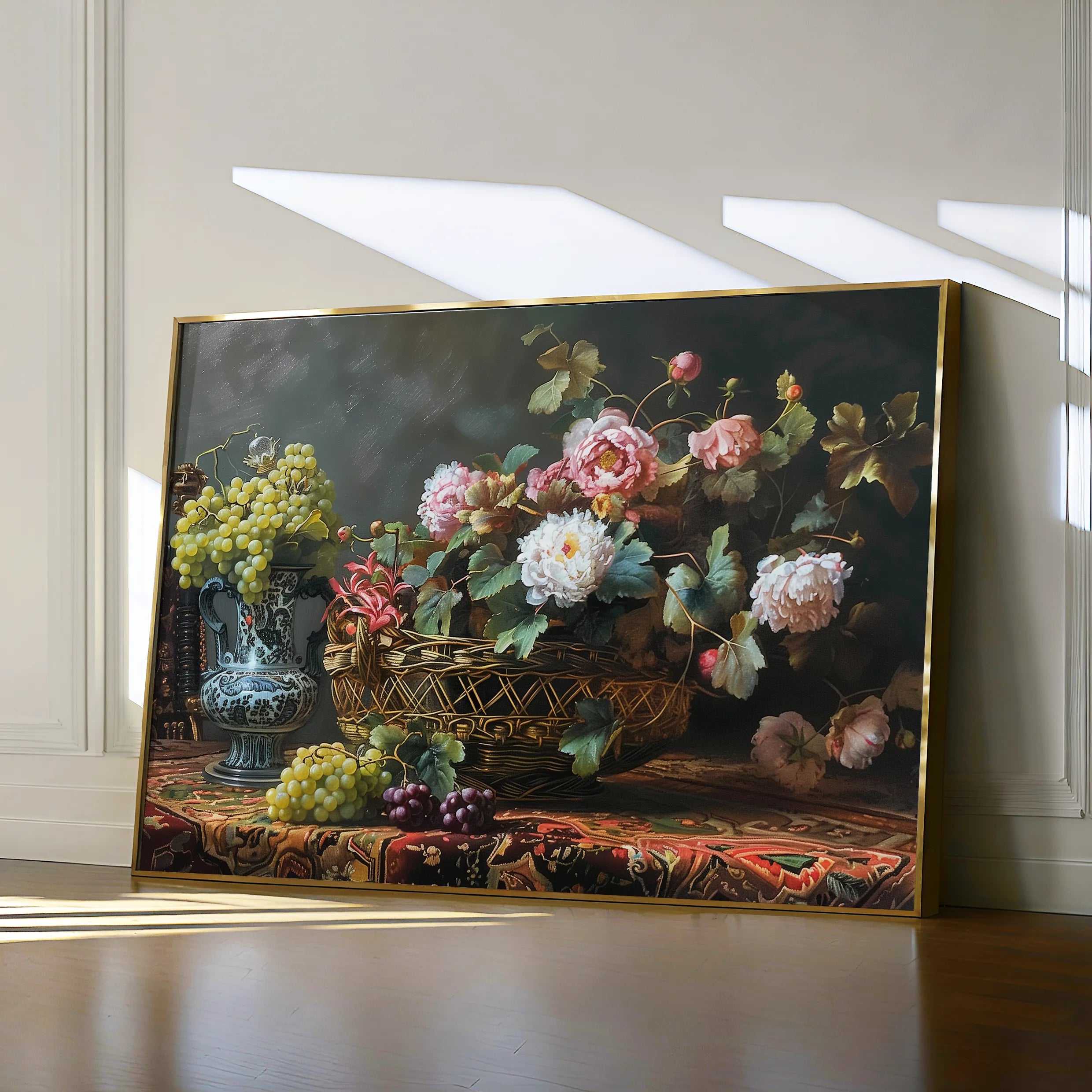 Floral 871 Canvas Art 18" x 24" / 45 x 60 cm / Black