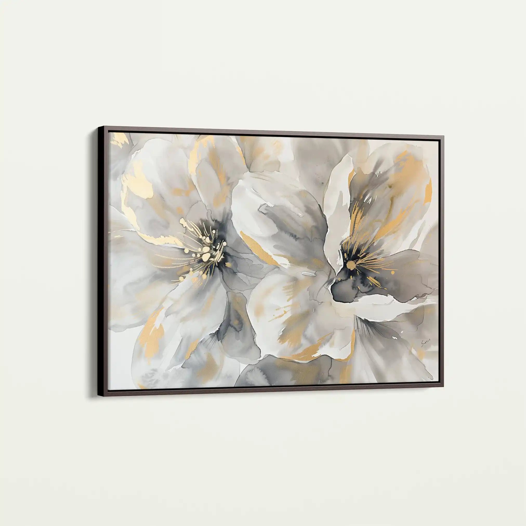 Floral 872 Canvas Art 60 x 40 cm / Black