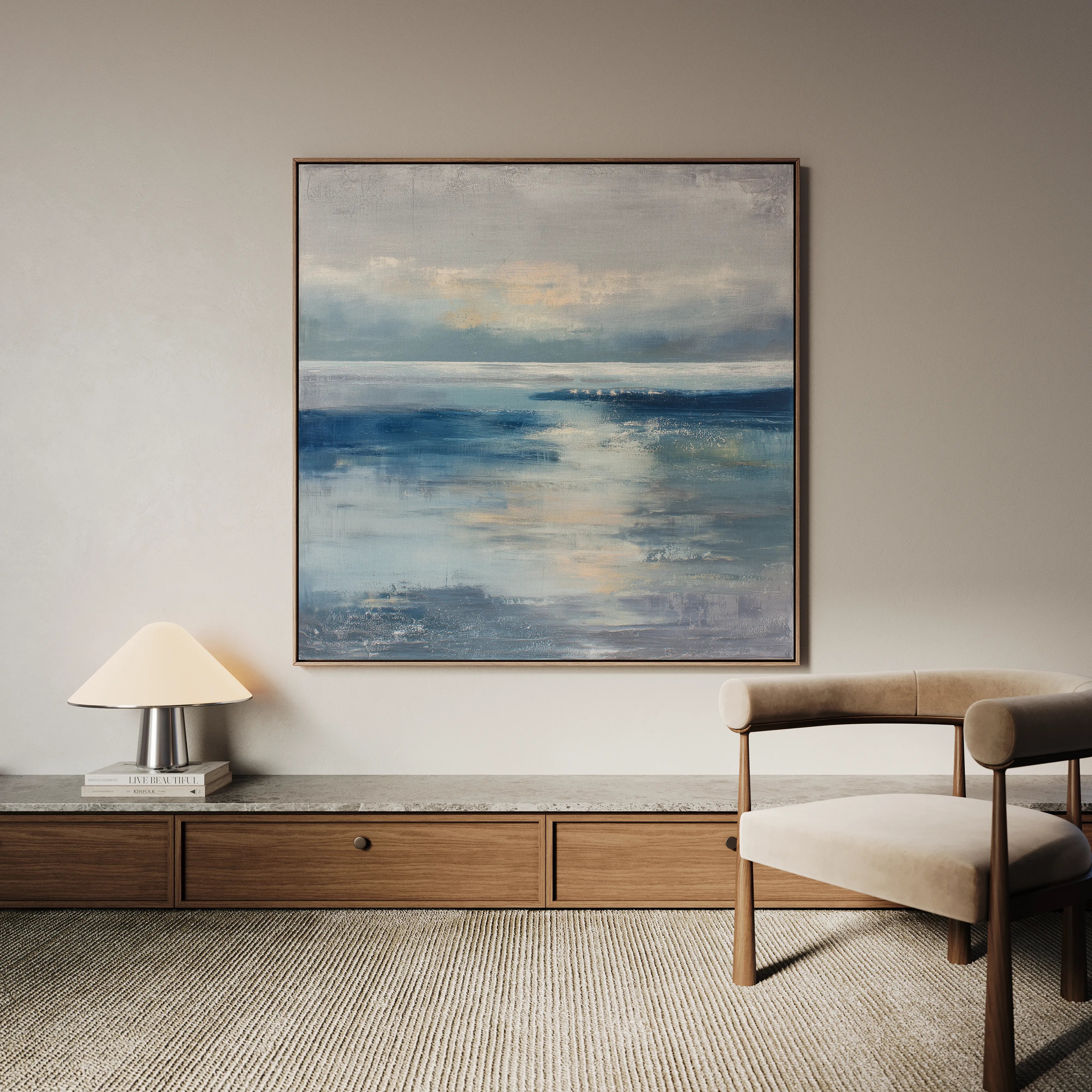 Abstract 873 Canvas Art 16" x 16" / 40 x 40 cm / Black