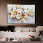 Floral 873 Canvas Art 18" x 24" / 45 x 60 cm / Black