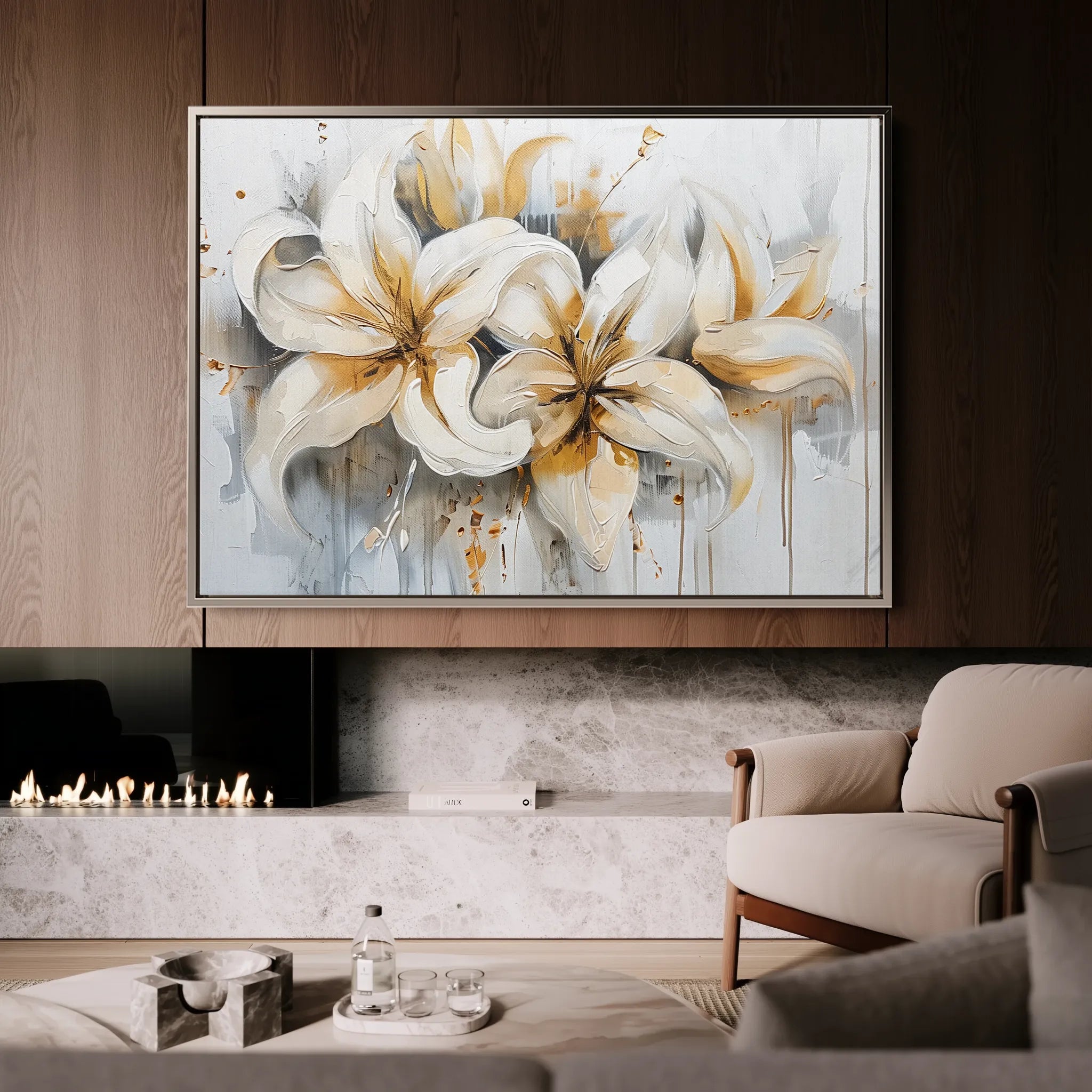 Floral 873 Canvas Art 18" x 24" / 45 x 60 cm / Black
