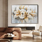 Floral 873 Canvas Art 18" x 24" / 45 x 60 cm / Black