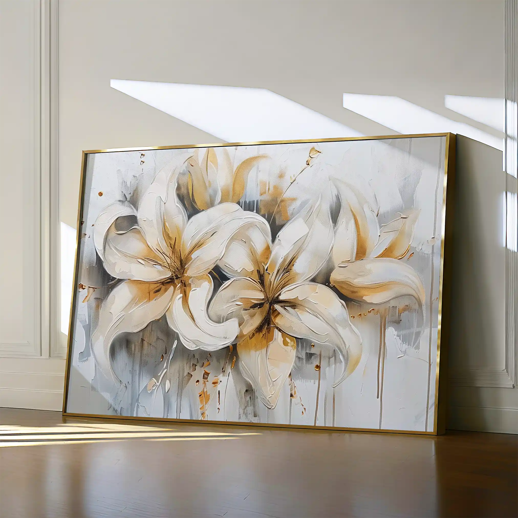 Floral 873 Canvas Art 60 x 40 cm / Black