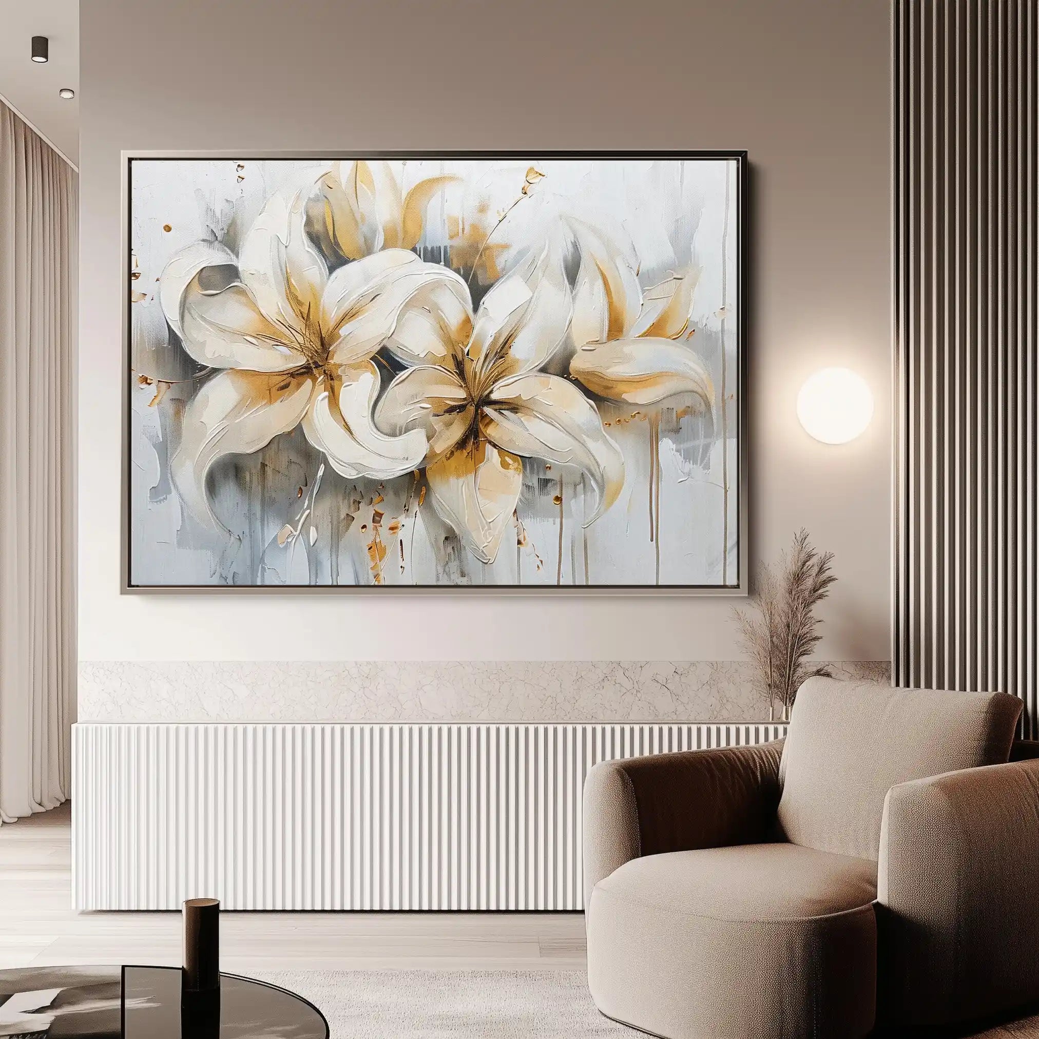 Floral 873 Canvas Art 60 x 40 cm / Black