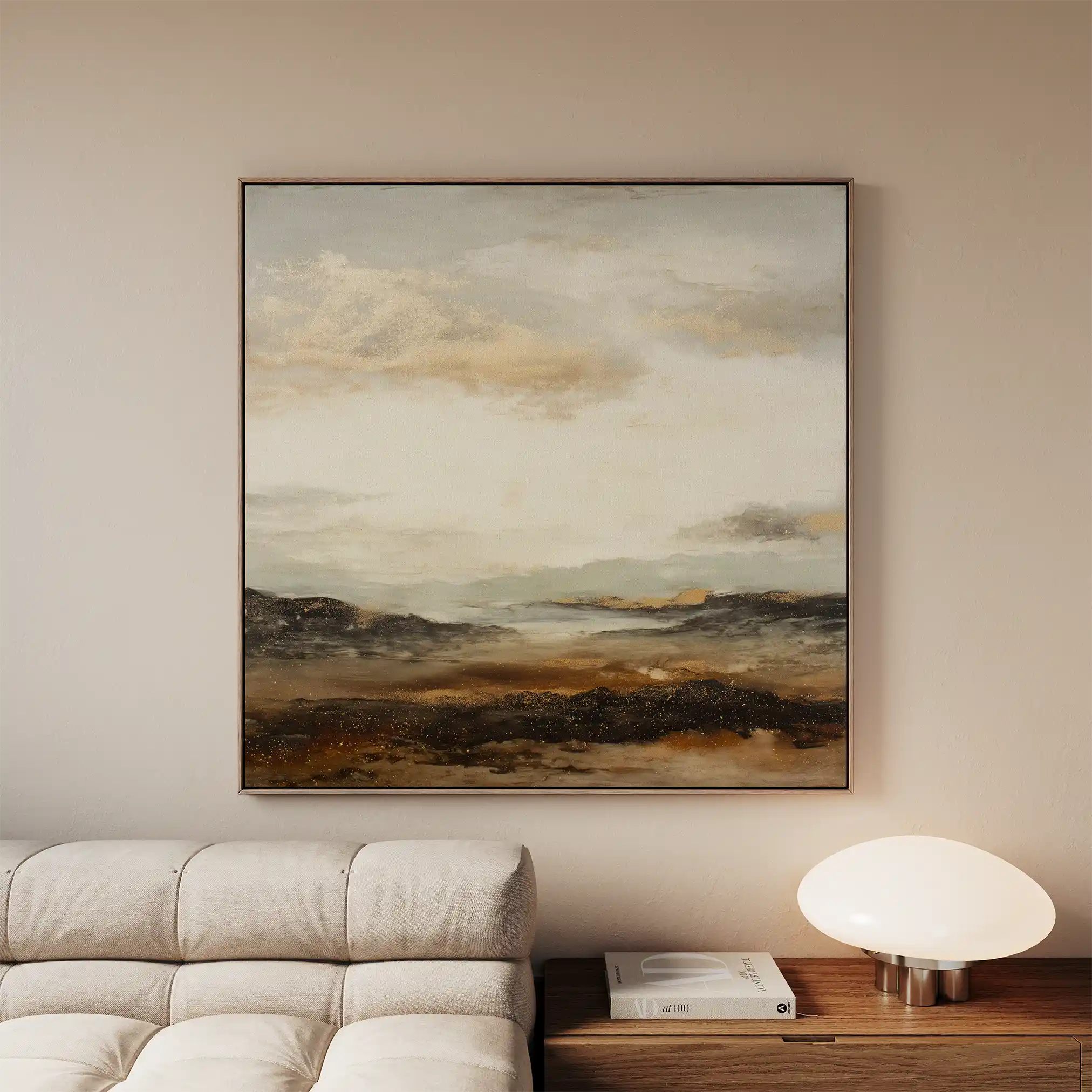 Abstract 874 Canvas Art 16" x 16" / 40 x 40 cm / Black