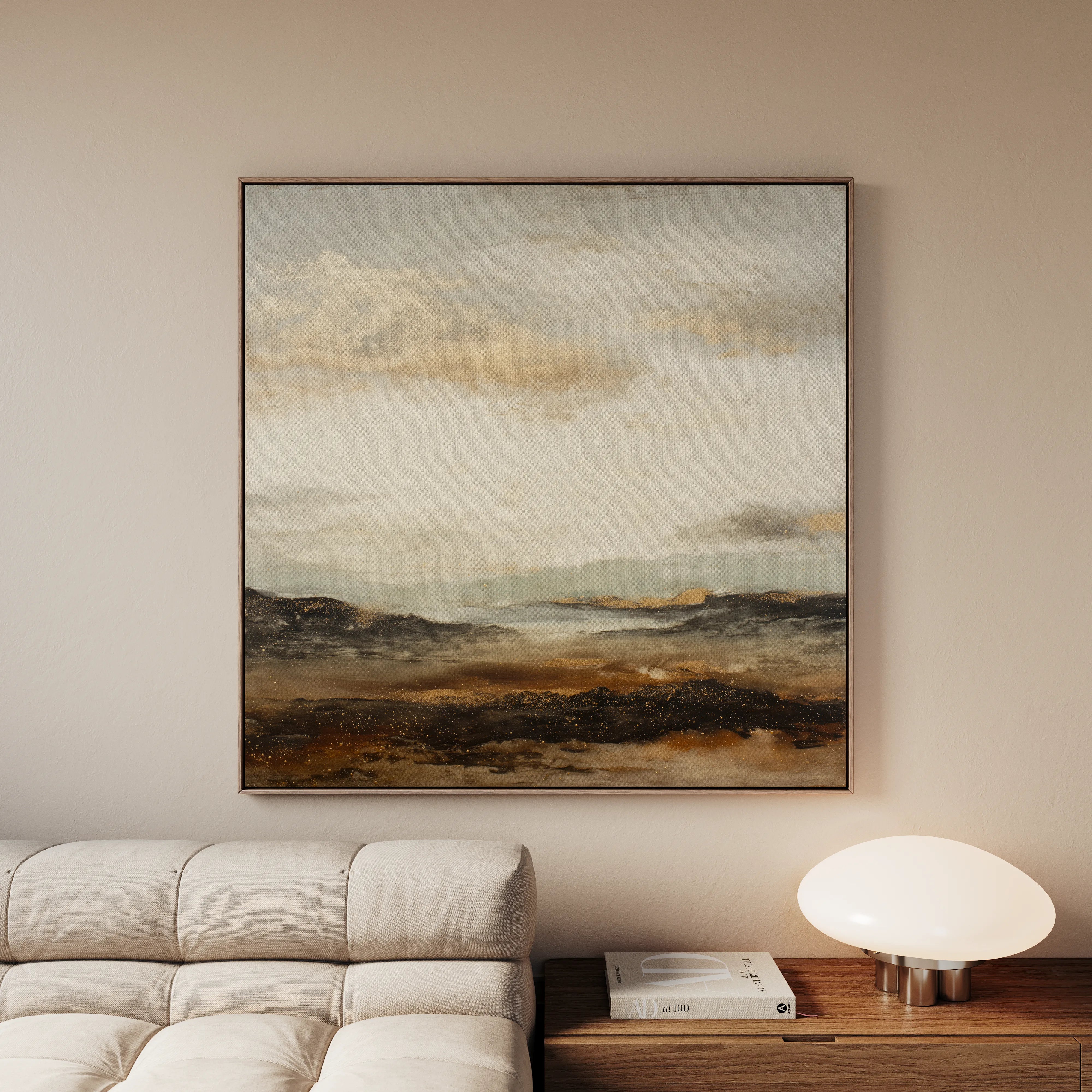 Abstract 874 Canvas Art 16" x 16" / 40 x 40 cm / Black