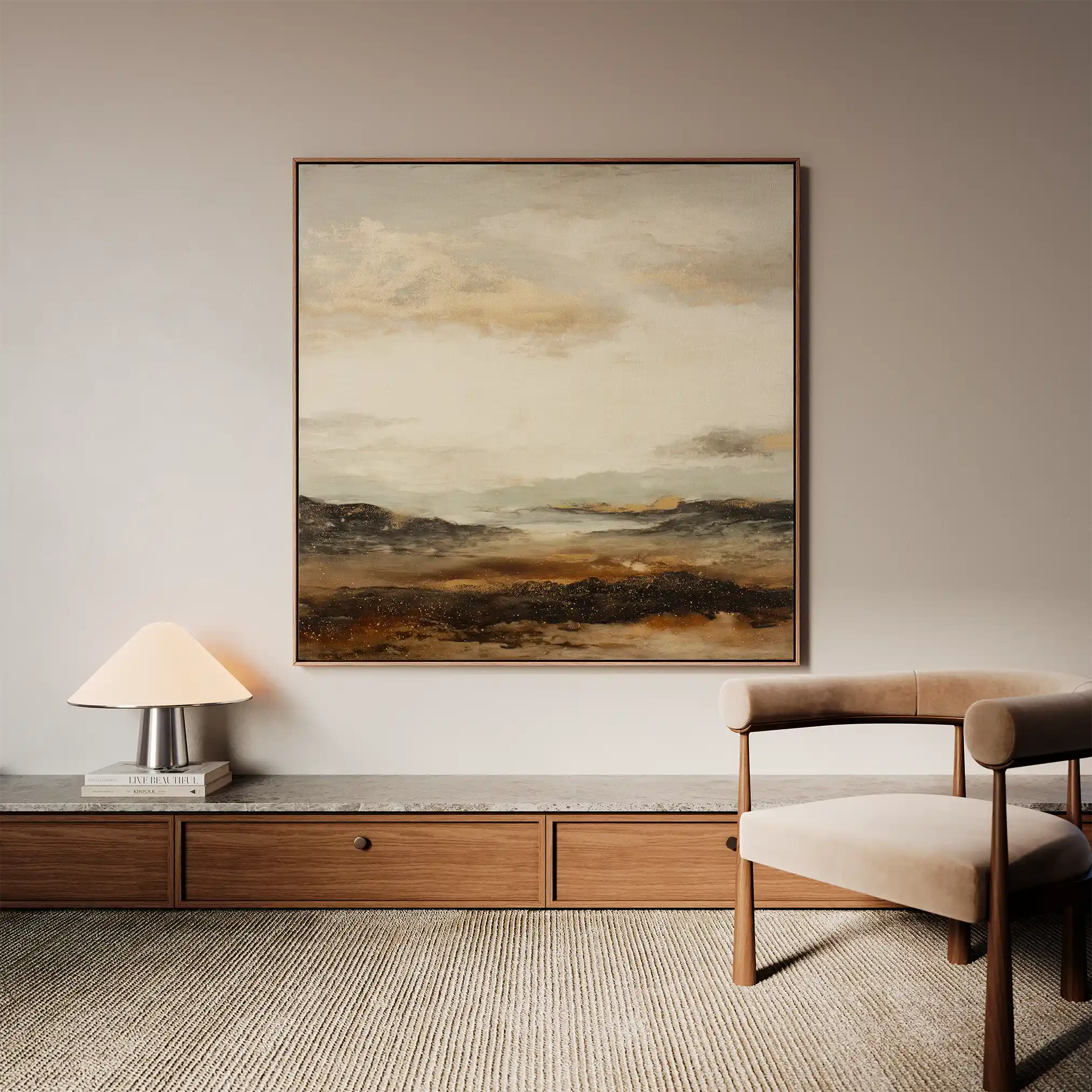 Abstract 874 Canvas Art 16" x 16" / 40 x 40 cm / Black