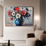 Floral 874 Canvas Art 18" x 24" / 45 x 60 cm / Black