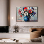 Floral 874 Canvas Art 60 x 40 cm / Black