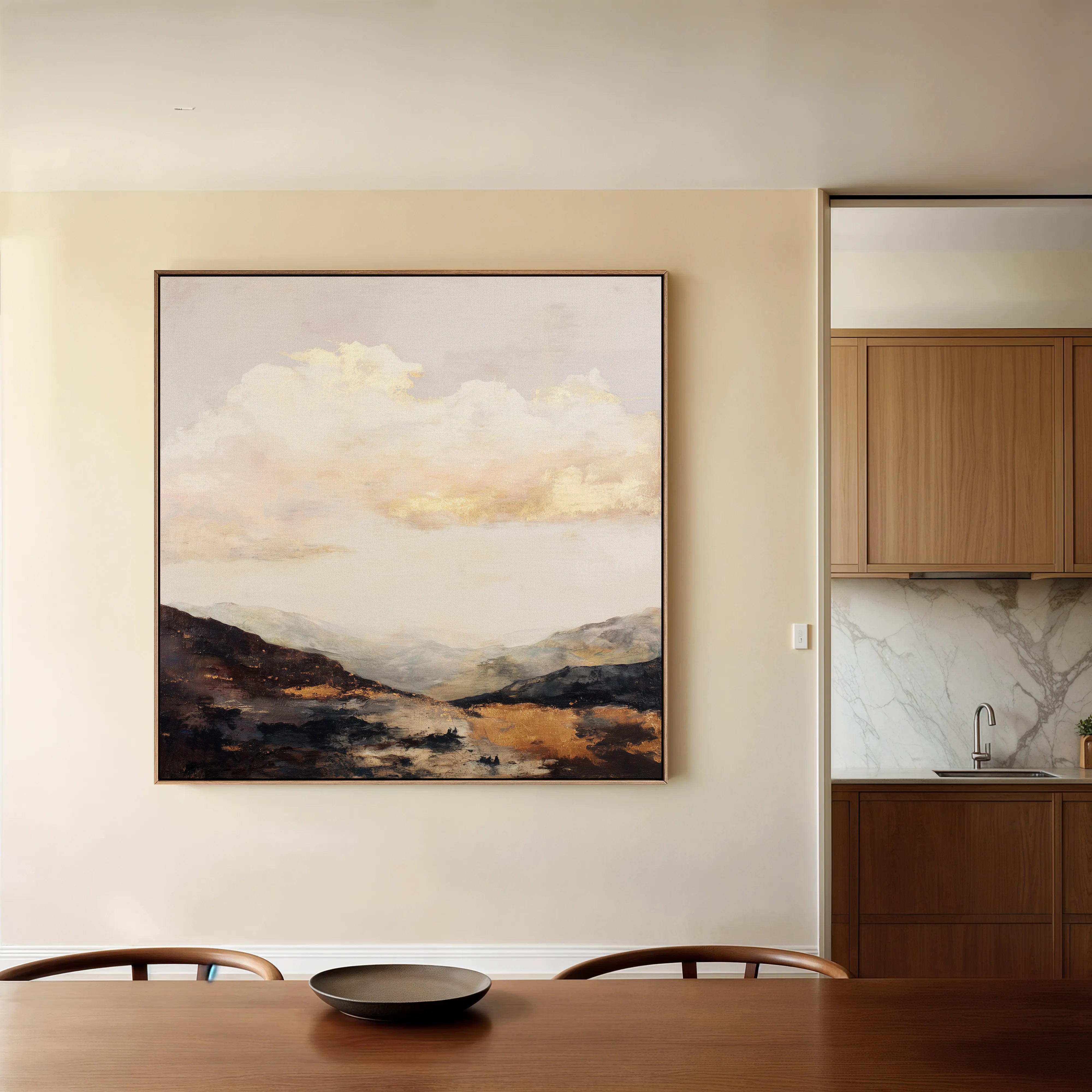 Abstract 875 Canvas Art 16" x 16" / 40 x 40 cm / Black