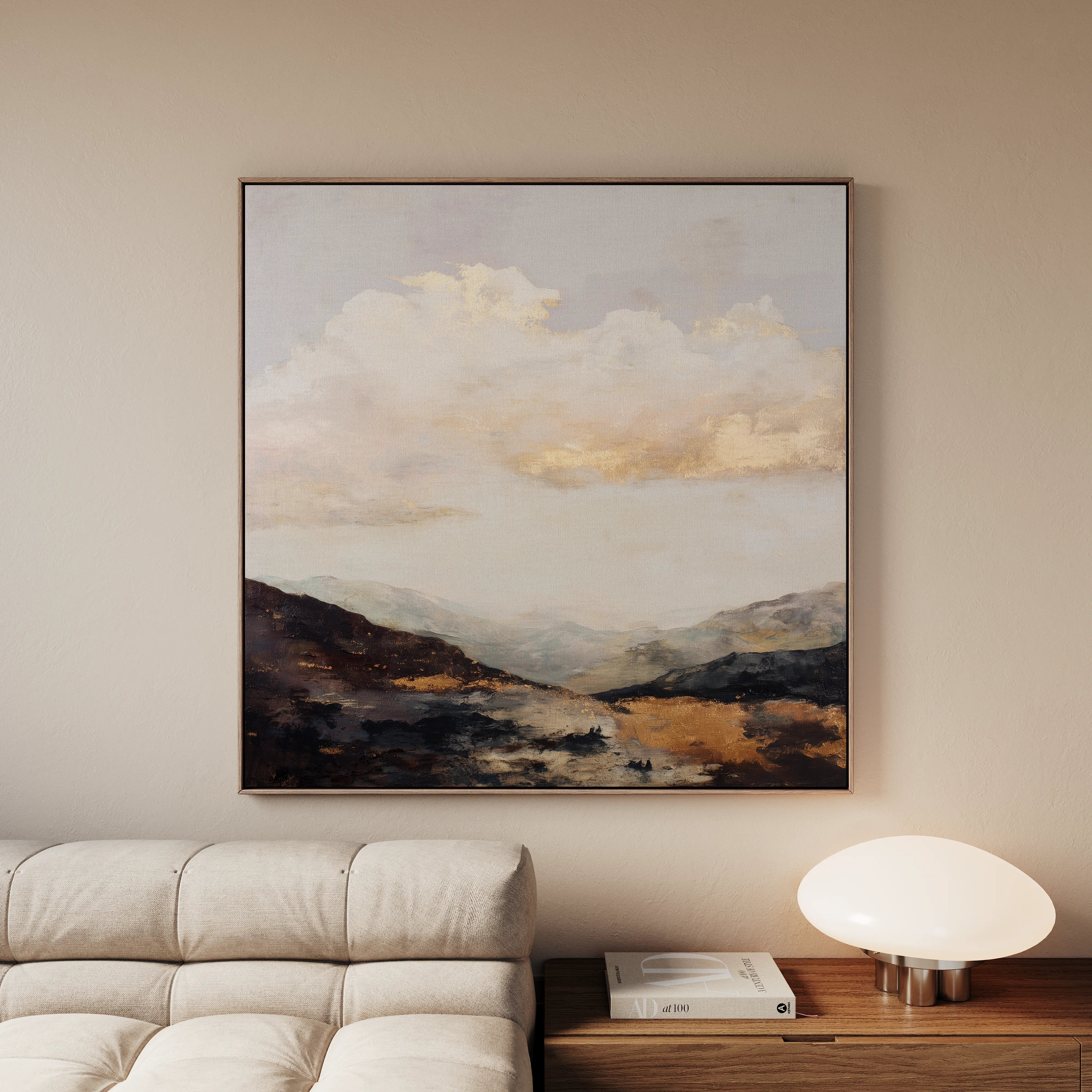 Abstract 875 Canvas Art 16" x 16" / 40 x 40 cm / Black