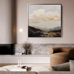 Abstract 875 Canvas Art 16" x 16" / 40 x 40 cm / Black